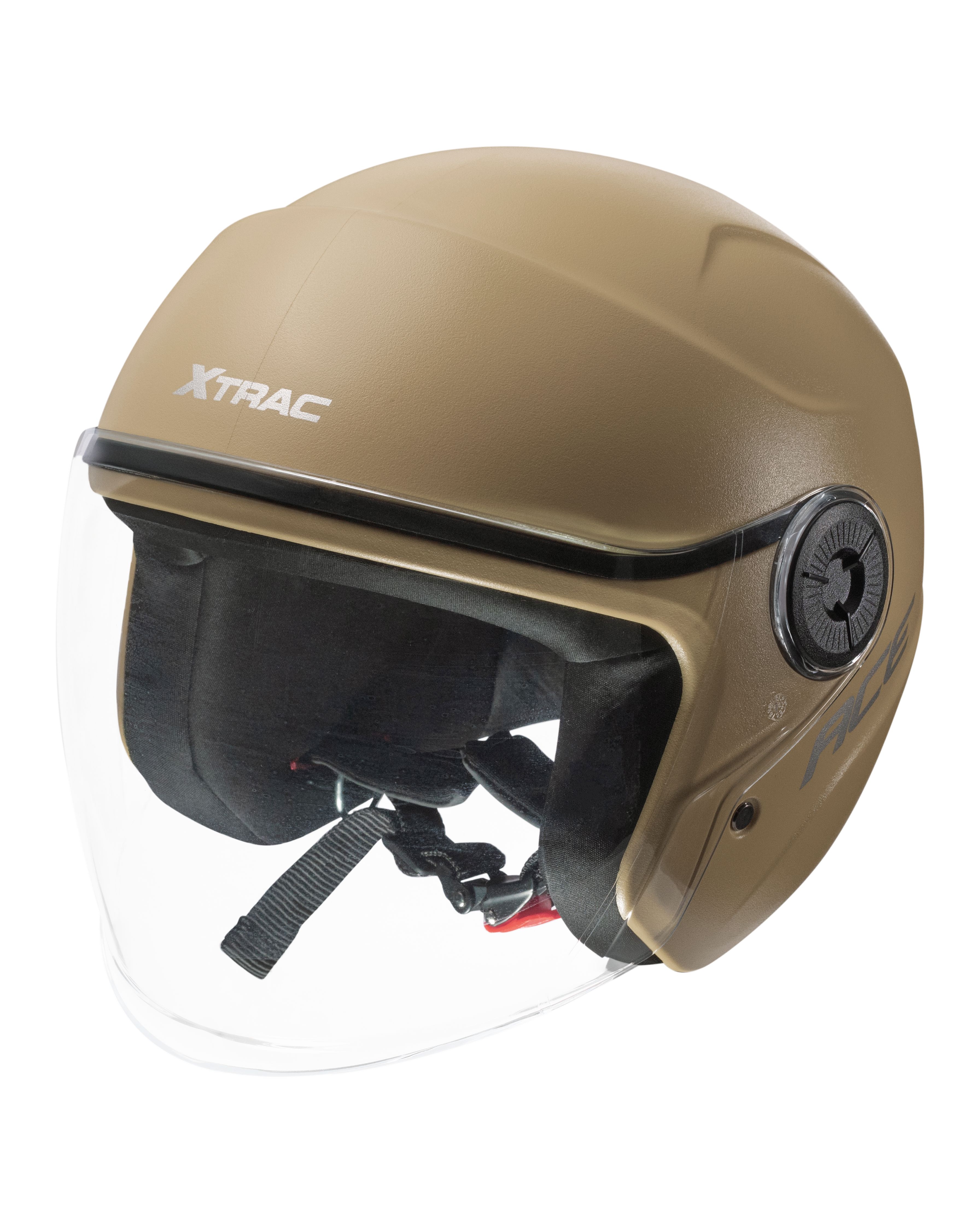 Xtrac Ace Open Face Helmet – ISI Certified Half Face Bike Helmet with ABS Shell, Clear Visor & Comfortable Padding