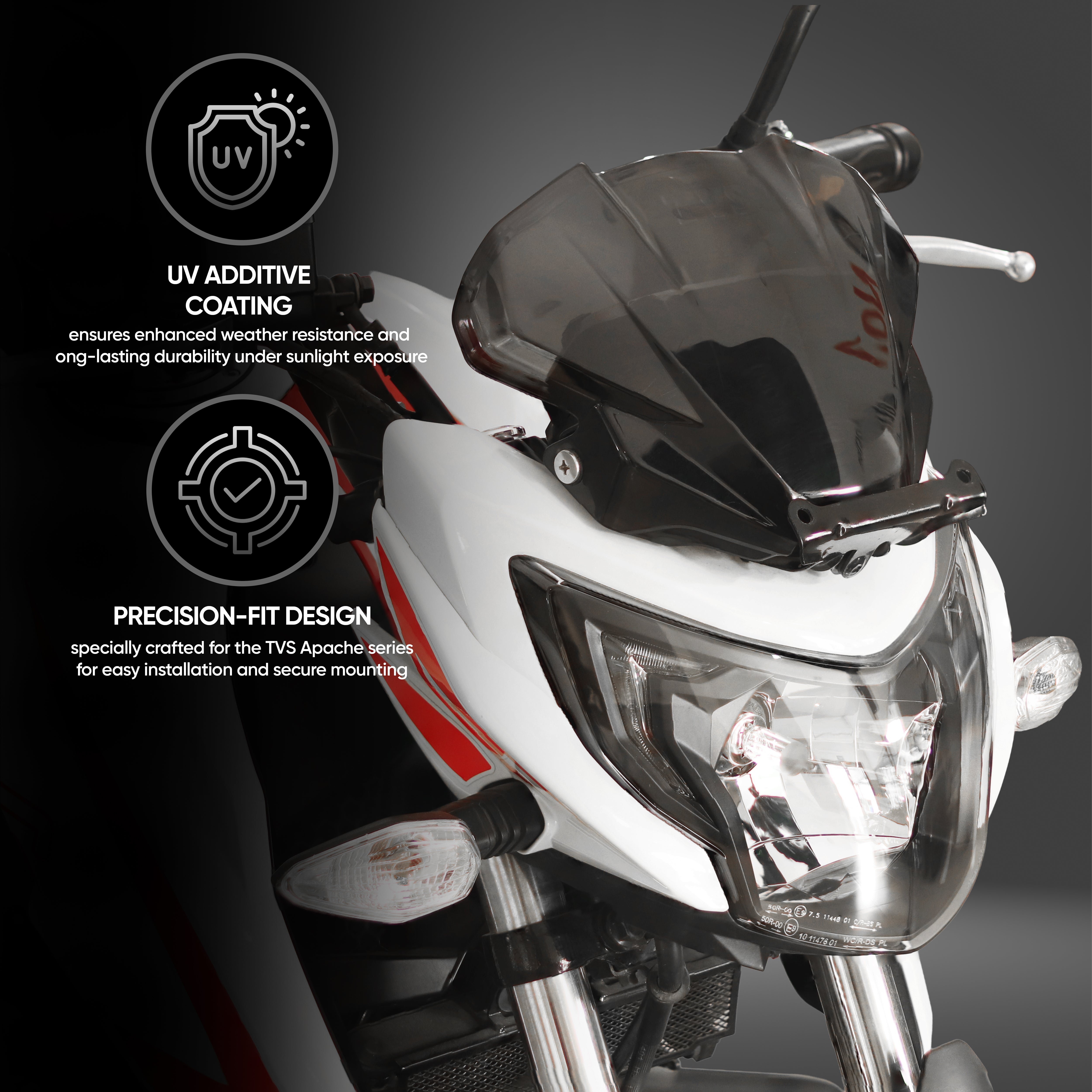 TVS Apache Visor Kit | Strong and Durable for Optimal Protection