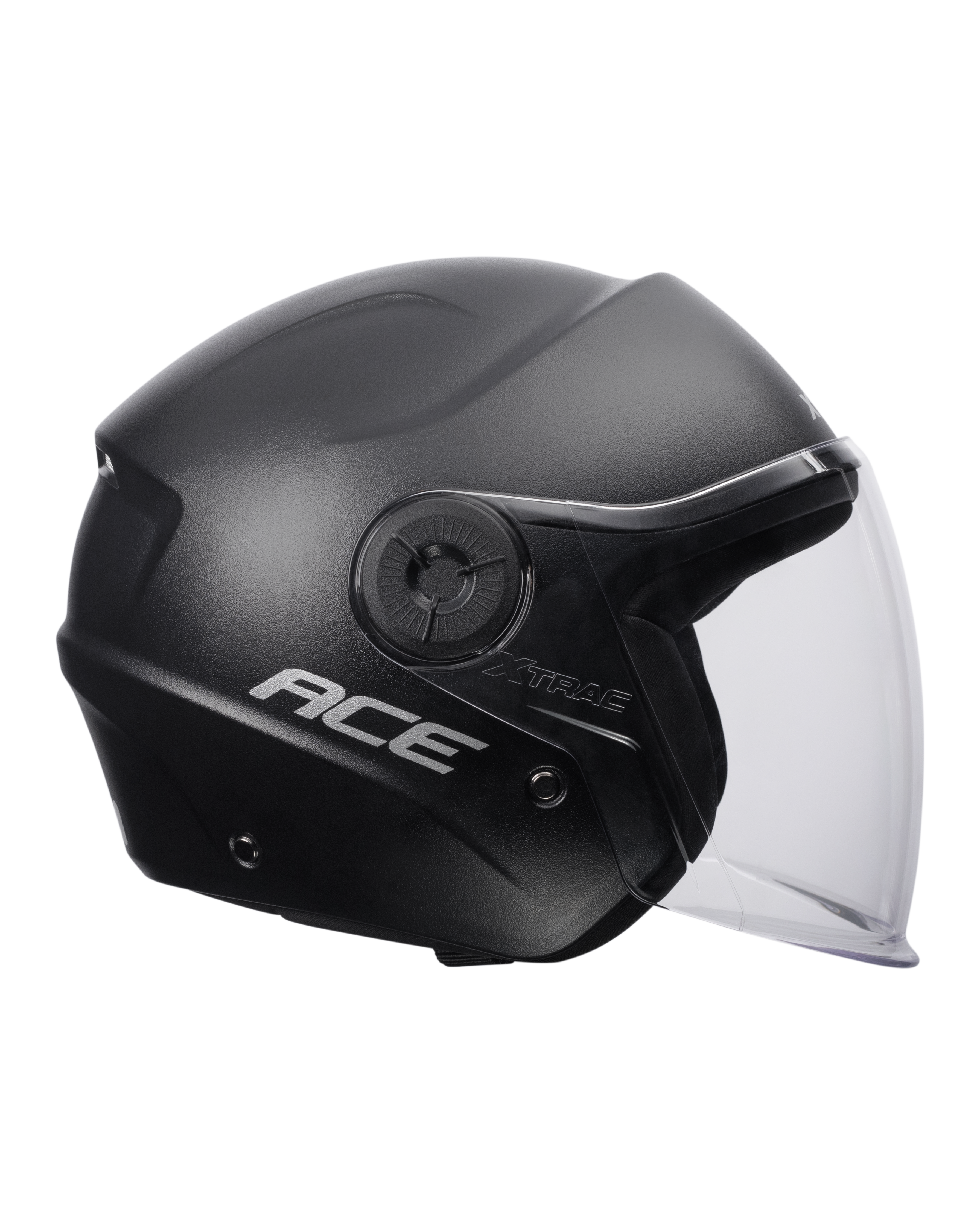 Xtrac Ace Open Face Helmet – ISI Certified Half Face Bike Helmet with ABS Shell, Clear Visor & Comfortable Padding