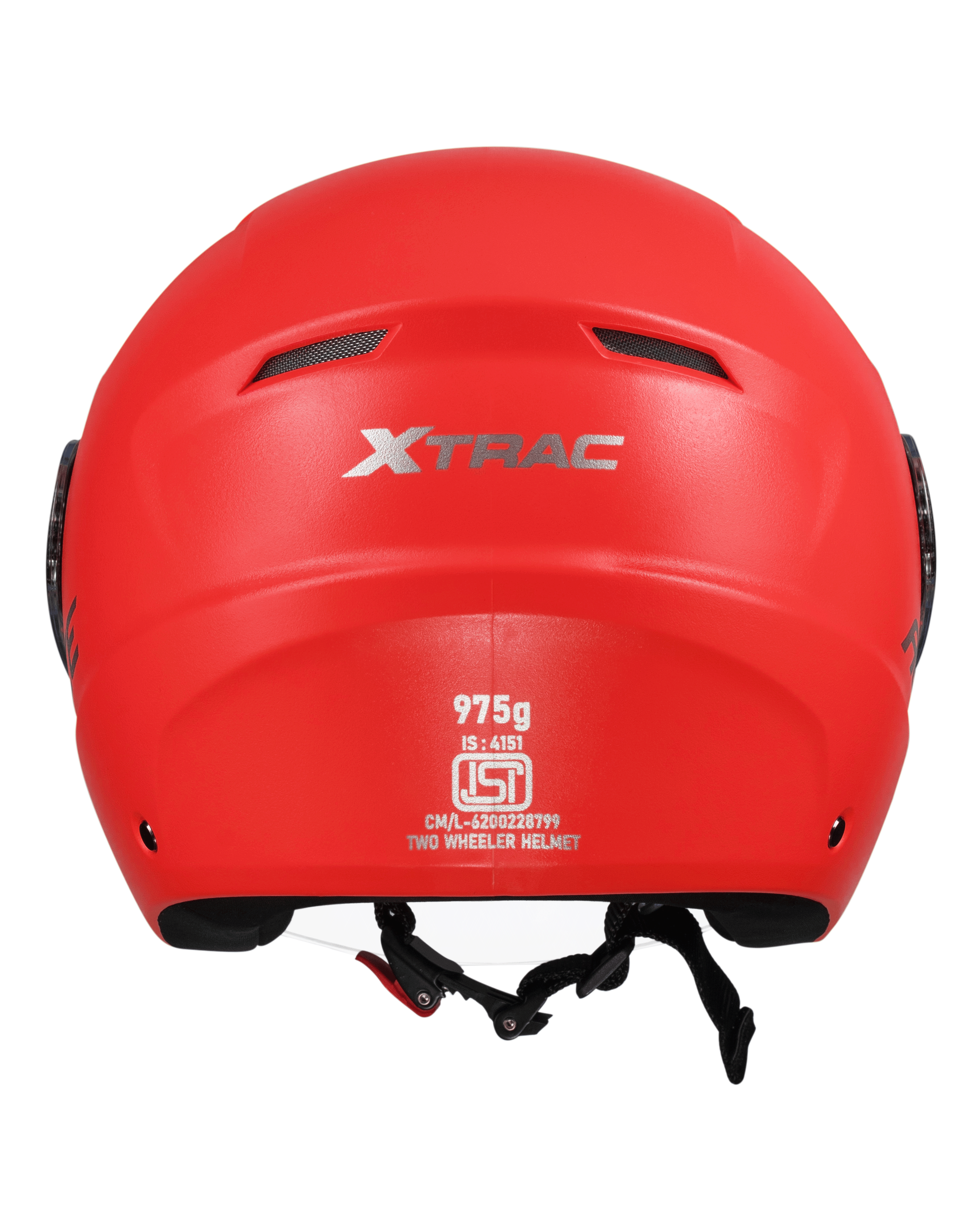 Xtrac Ace Open Face Helmet – ISI Certified Half Face Bike Helmet with ABS Shell, Clear Visor & Comfortable Padding