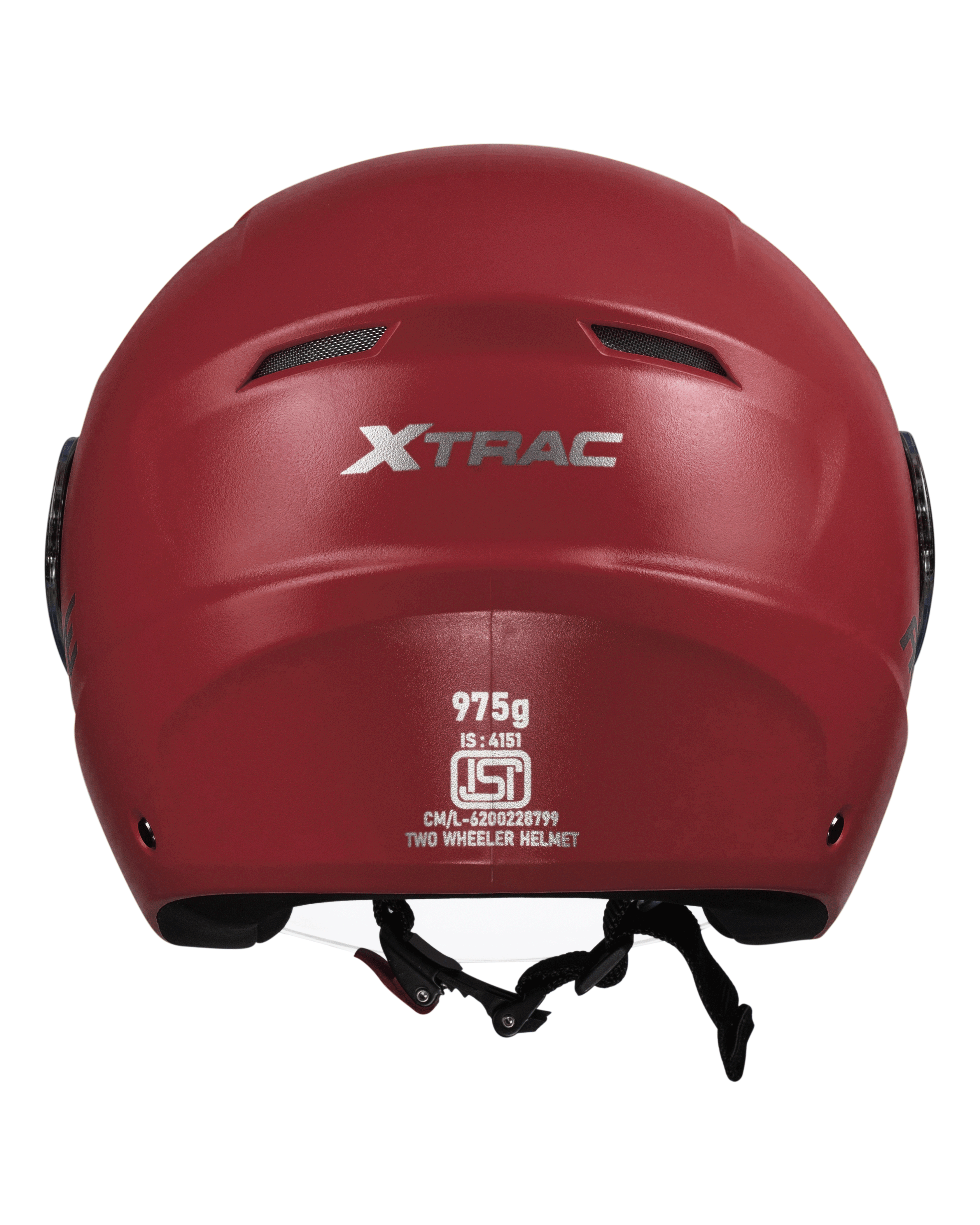 Xtrac Ace Open Face Helmet – ISI Certified Half Face Bike Helmet with ABS Shell, Clear Visor & Comfortable Padding