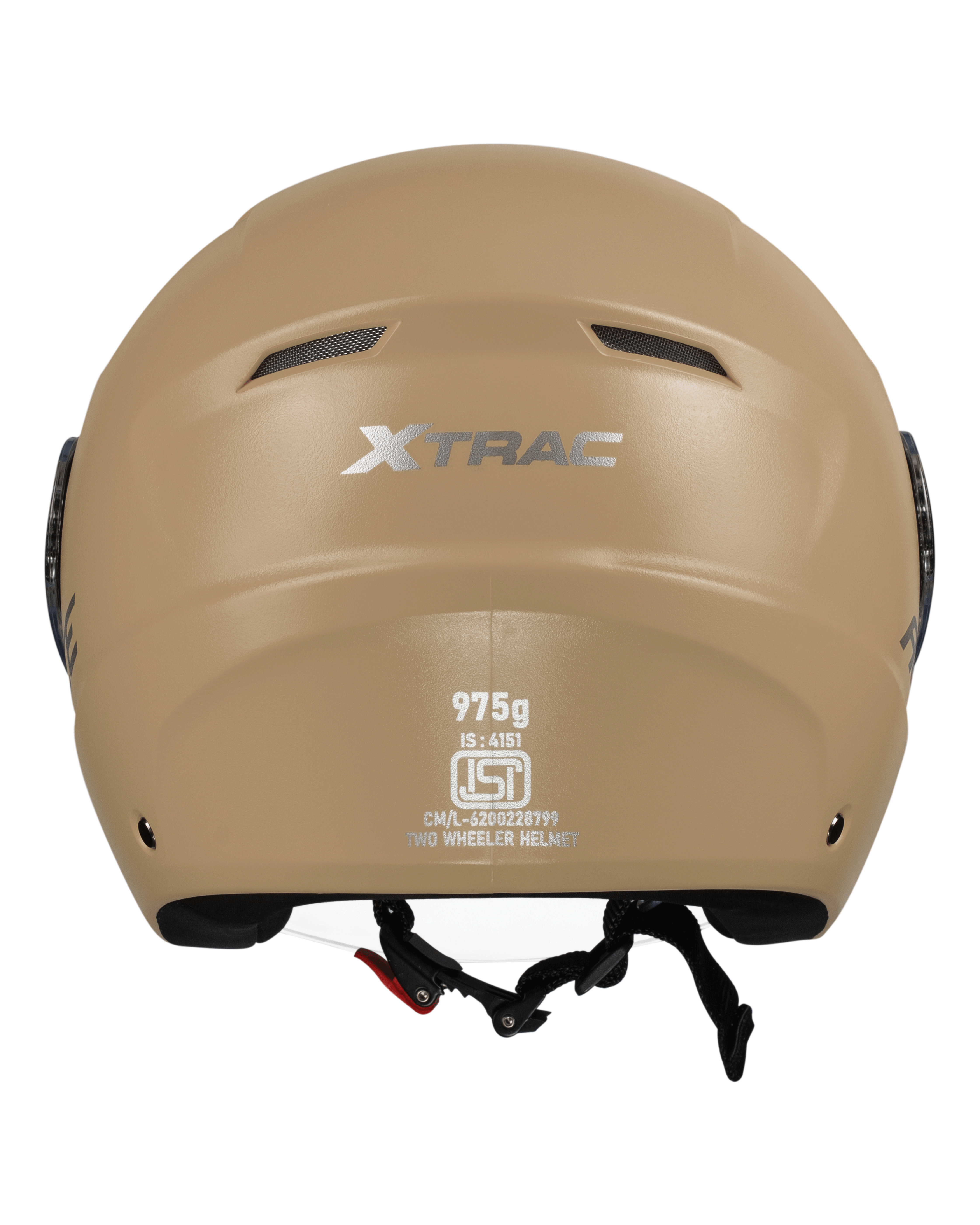 Xtrac Ace Open Face Helmet – ISI Certified Half Face Bike Helmet with ABS Shell, Clear Visor & Comfortable Padding