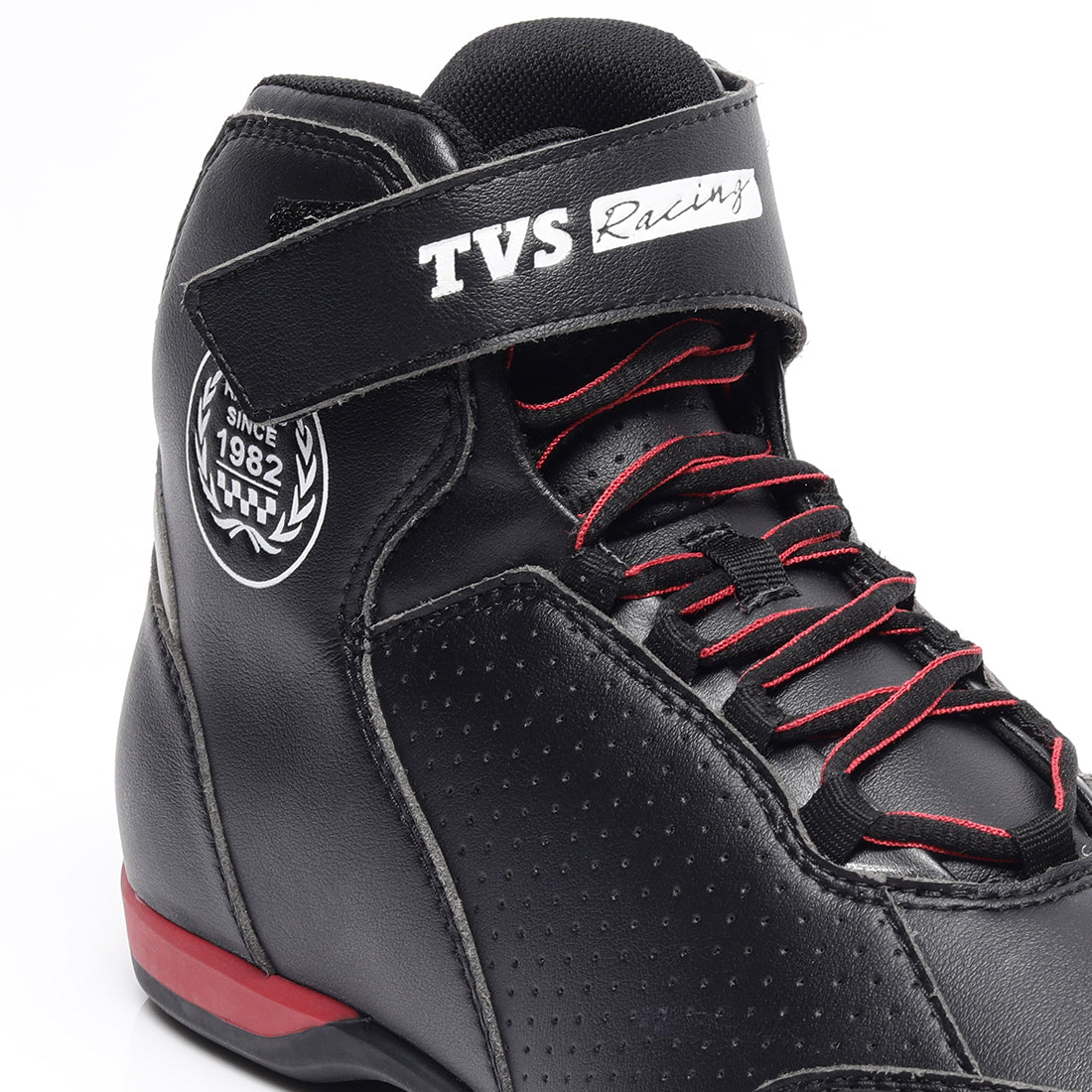  TVS Racing Ankle Length Riding Boots for Men:Anti-Microbial & Waterproof Riding Shoes with Reflective Panels, Ventilated Biker Boots with Ankle-Toe Protection-Premium Men's Riding Boots (Grey)