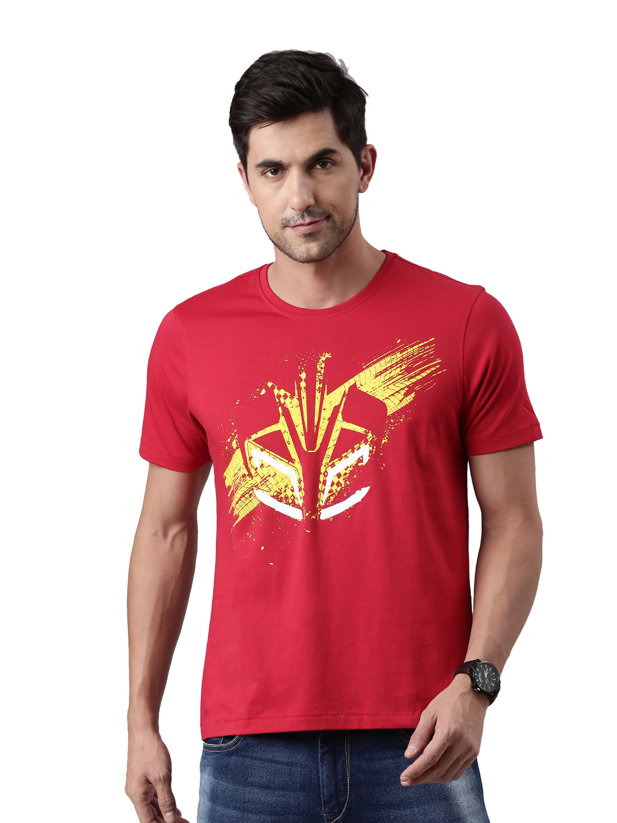  TVS Racing Red Cyborg Crew neck T Shirt