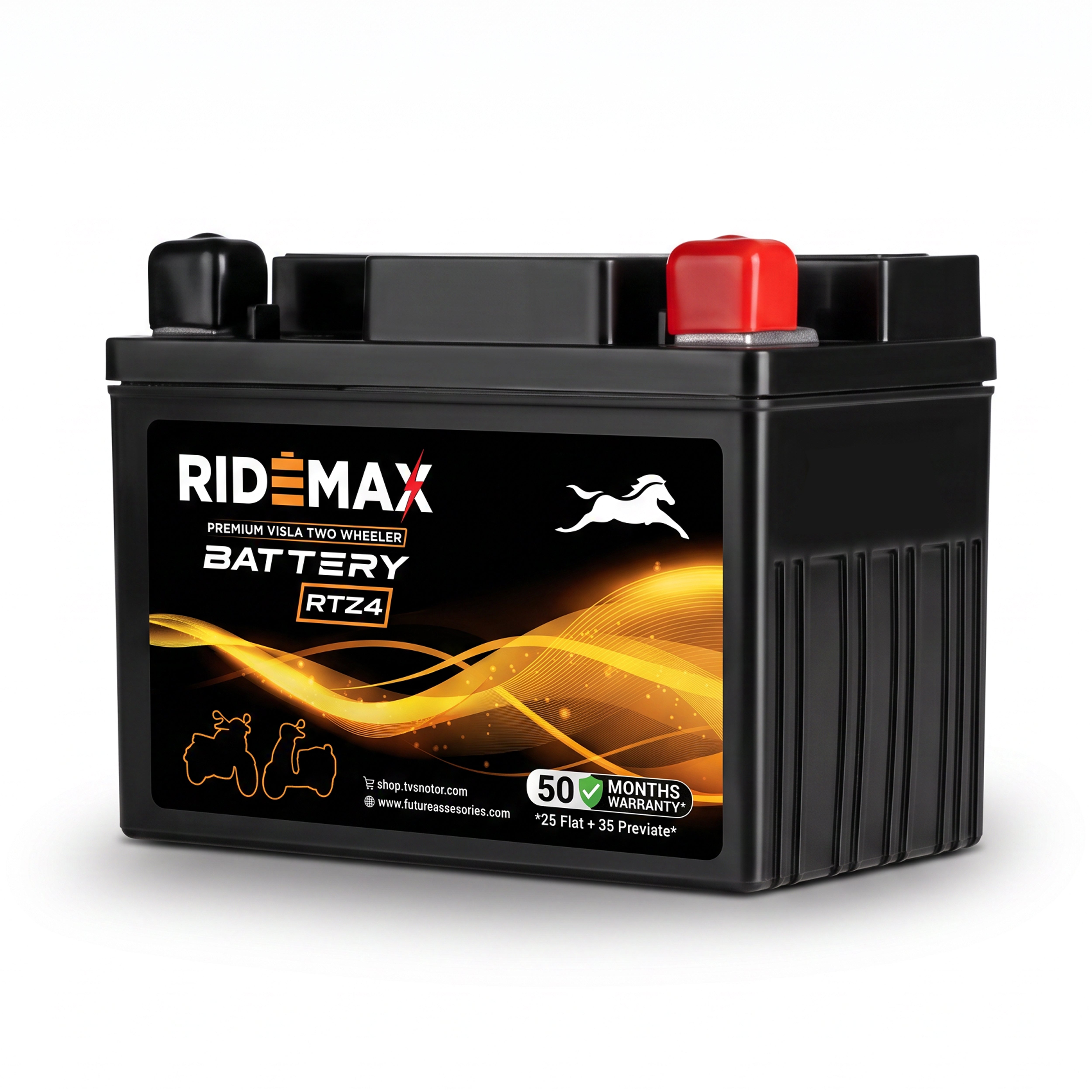 RideMax Premium VRLA 12 Volt Two Wheeler Battery RTZ4
