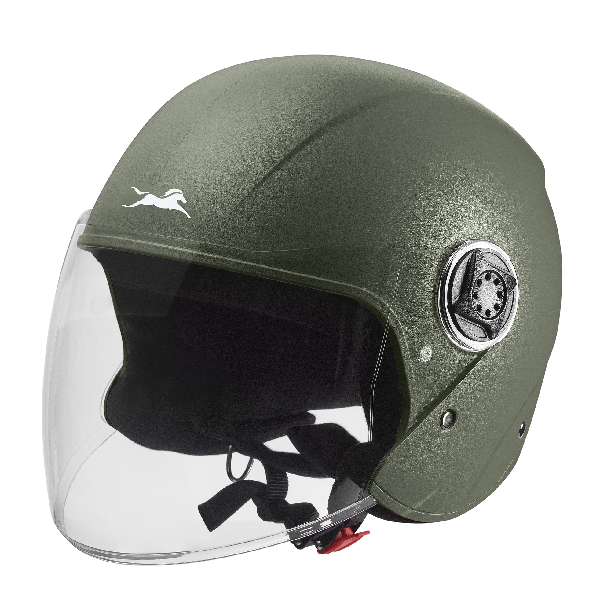 TVS Fit Open Face Long Visor Unisex Helmet | ISI Certified, Matte Finish and Light Weight Available in Multiple Colors
