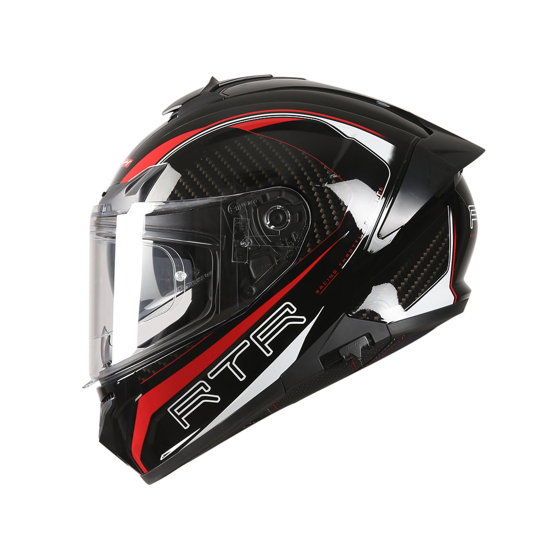 TVS Racing Hurricane Series Full Face Dual Visor Helmet for Men | Premium Bike Helmets with ABS Shell, UV Paint | Quick Release System | Aerodynamic Design | ECE, DOT & ISI Certified (Red)