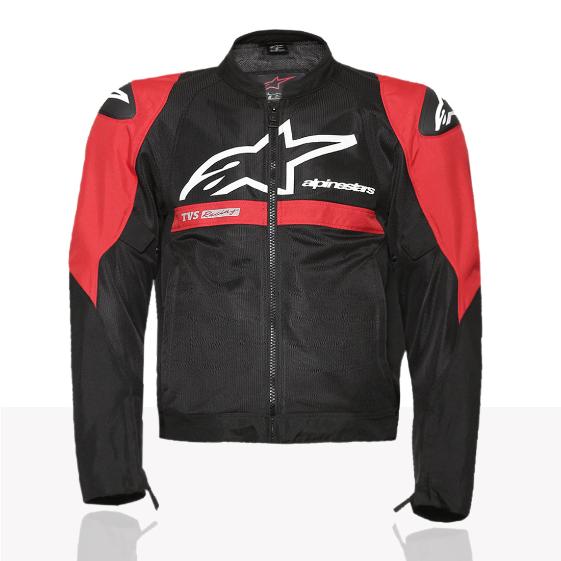 TVS Racing x Alpinestars Riding Jacket with CE Level 2 Nucleon Plasma Armor, 600D Abrasion Resistant Shell, Breathable Mesh Panels, Reflective Visibility, Pre Curved Sleeves Motorcycle Protective Gear