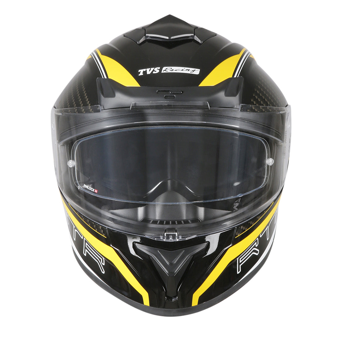 TVS Racing Hurricane Series Full Face Dual Visor Helmet for Men | Premium Bike Helmets with ABS Shell, UV Paint | Quick Release System | Aerodynamic Design | ECE, DOT & ISI Certified (Yellow)