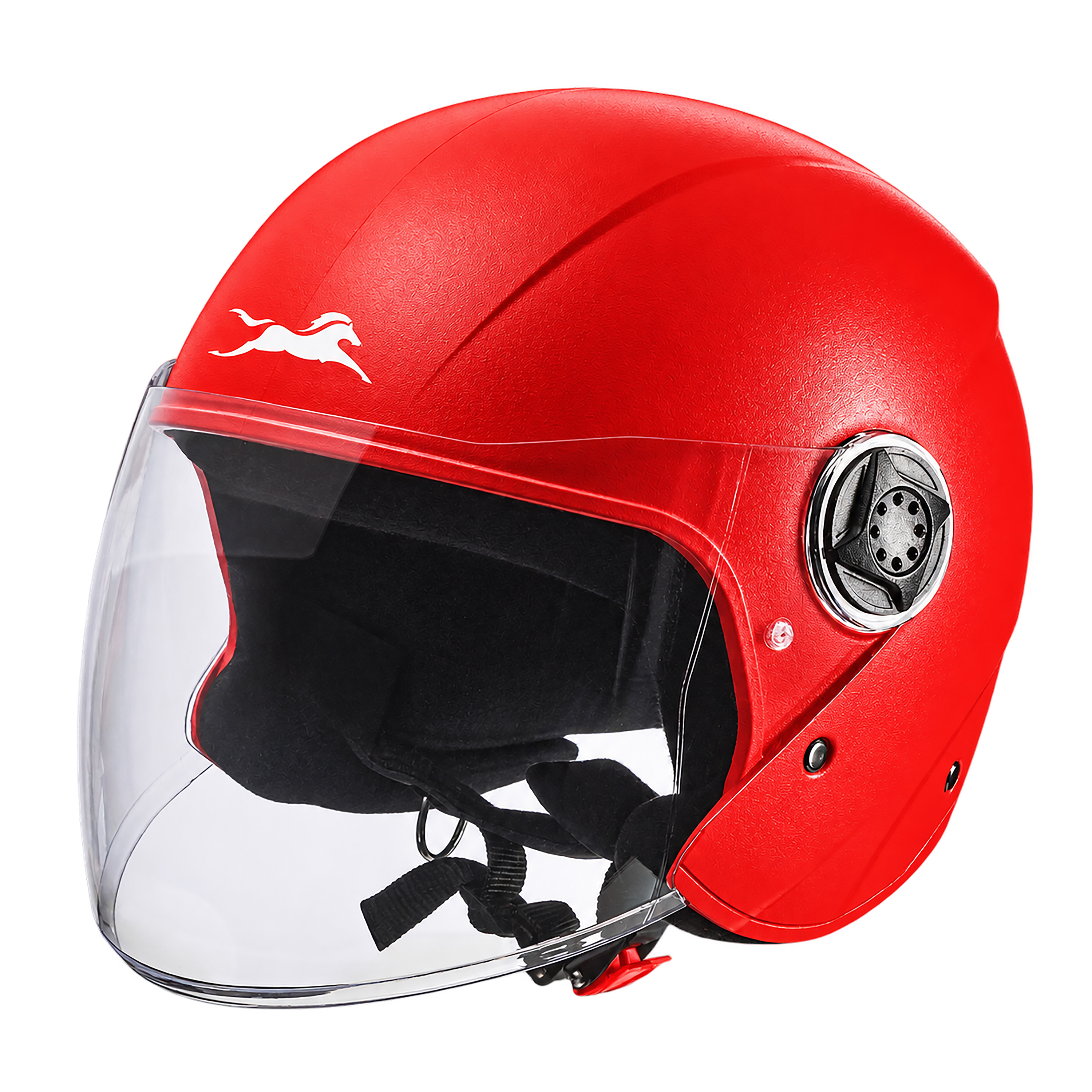 TVS Fit Open Face Long Visor Unisex Helmet | ISI Certified, Matte Finish and Light Weight Available in Multiple Colors