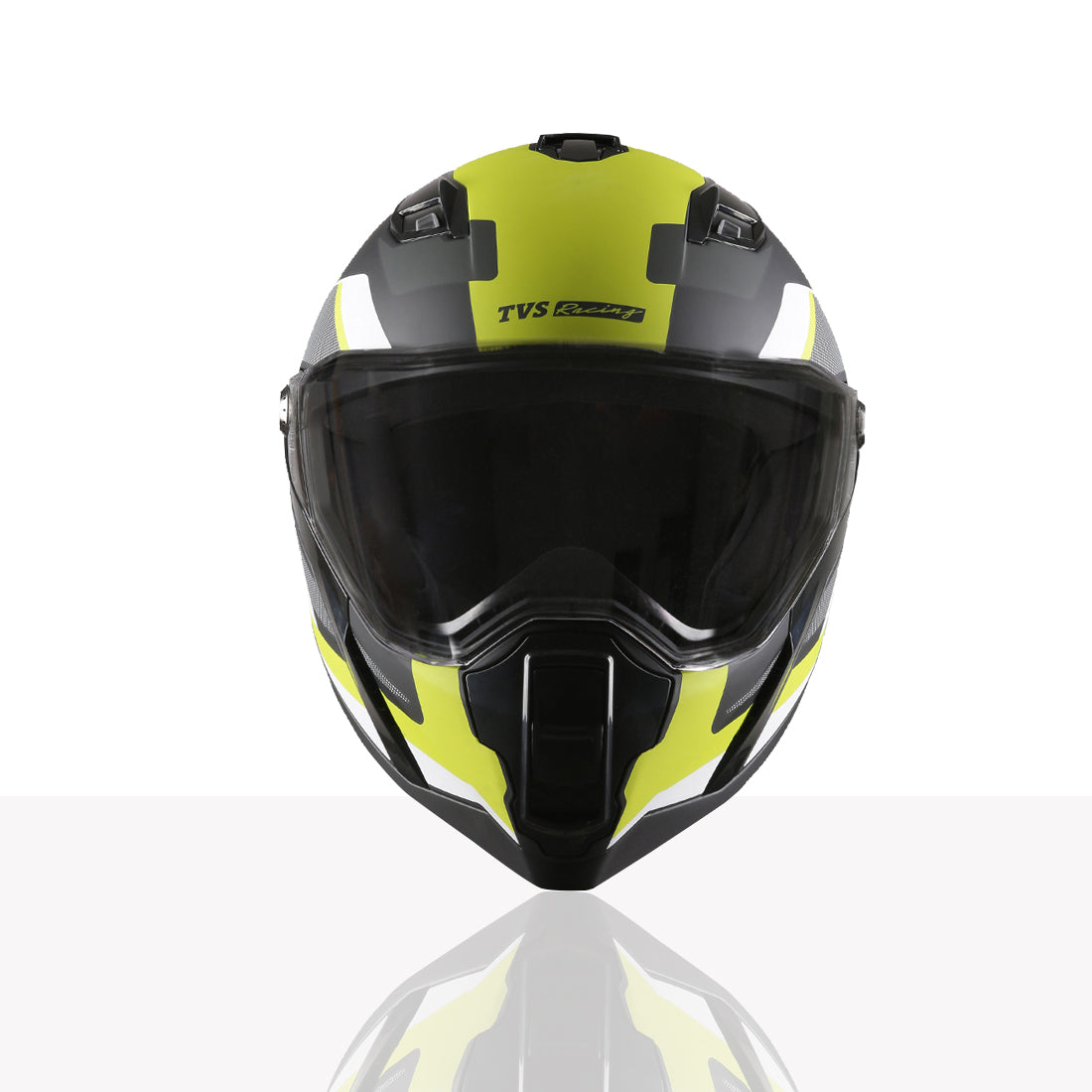 TVS Racing Anti Matter Full Face Helmet for Bike & Motorcycle Riders-DOT & ISI Certified-Lightweight ABS Shell, UV Resistant-Ventilated Comfort Liner, Quick-Release Visor & Chin Strap