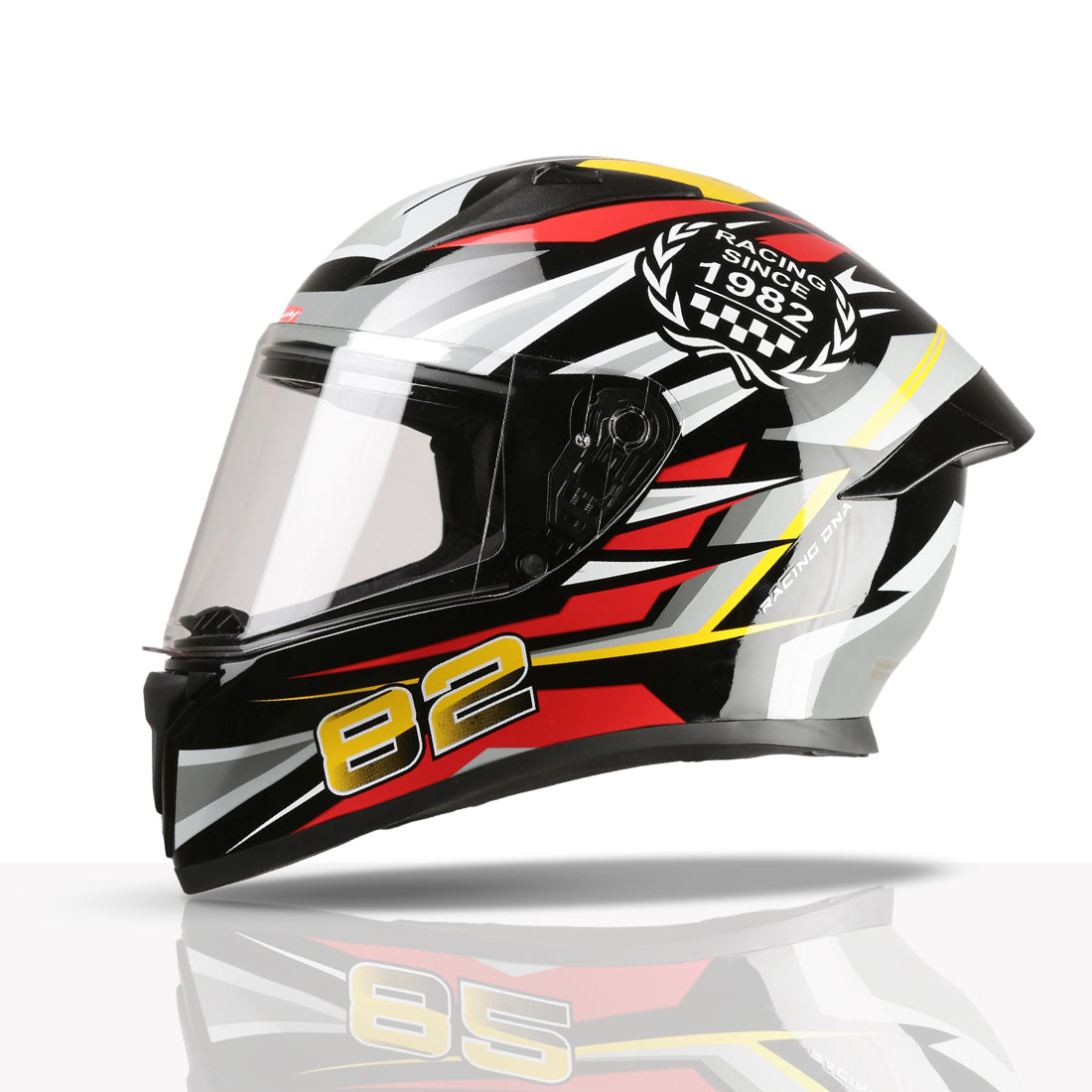 TVS Racing Titan Series Full Face Helmet for Men | Premium Bike Helmets with ABS Shell, UV Paint | Quick Release System | Aerodynamic Design | DOT & ISI Certified