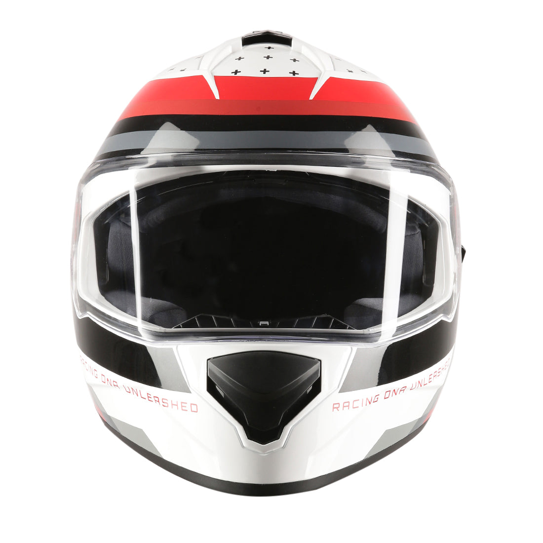 TVS Racing Phantom Series Full Face Dual Visor Helmet for Men | Premium Bike Helmets with ABS Shell, UV Paint | Quick Release System | Aerodynamic Design | DOT & ISI Certified (White)