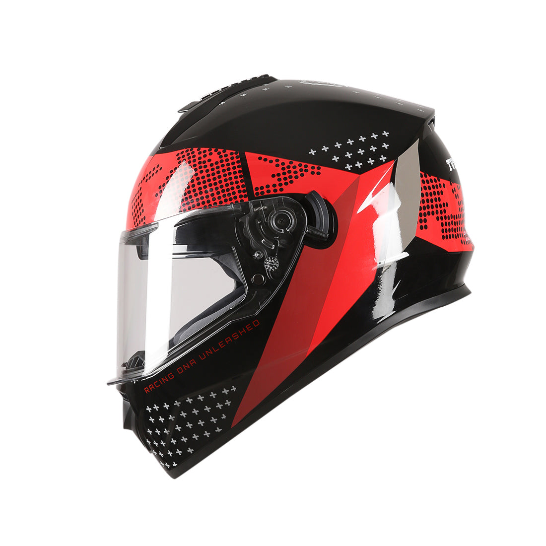 TVS Racing Phantom Series Full Face Dual Visor Helmet for Men | Premium Bike Helmets with ABS Shell, UV Paint | Quick Release System | Aerodynamic Design | DOT & ISI Certified (Black V1)