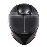 TVS Apache Full Face Helmet | Color: Black, Red & White Strip