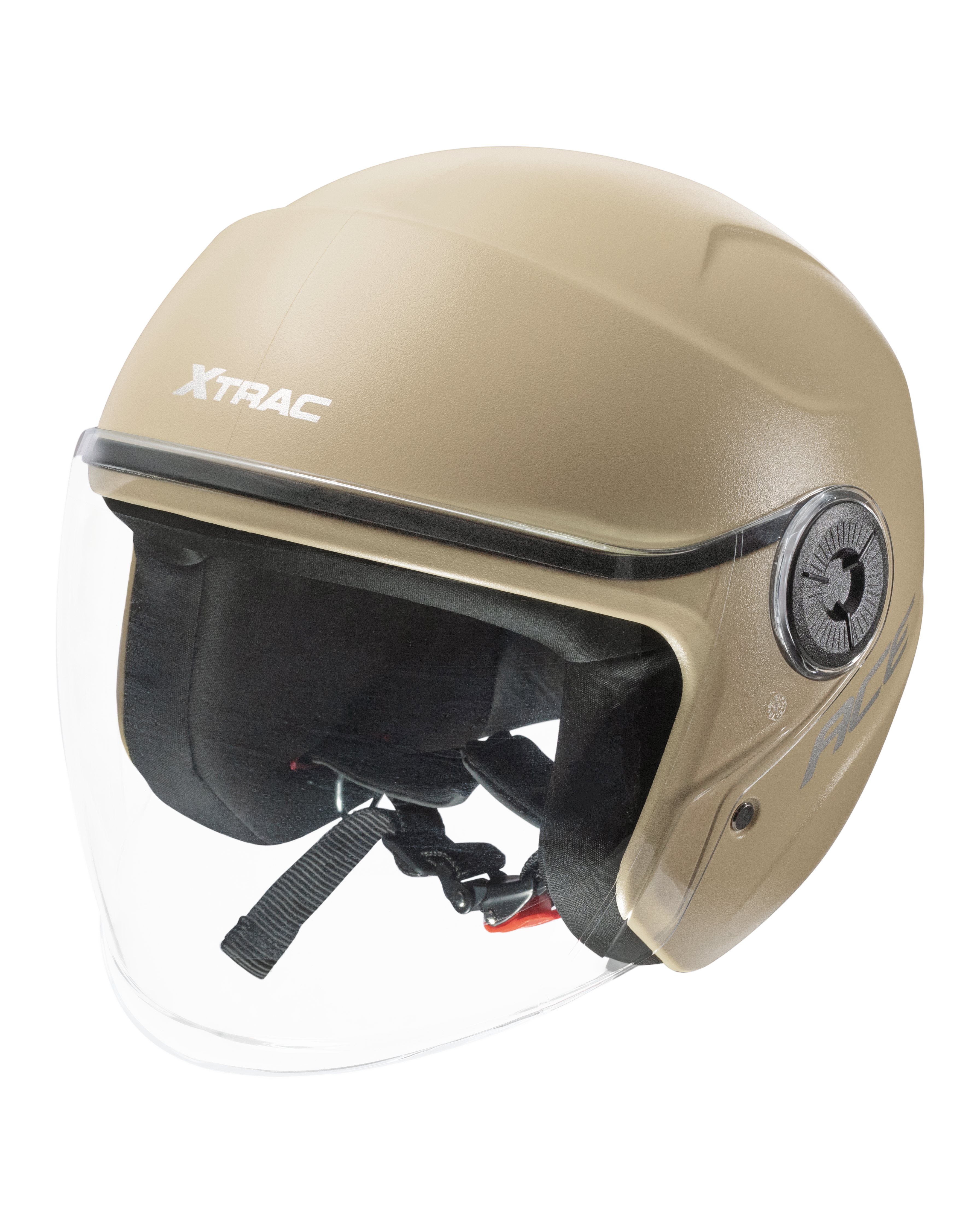 Xtrac Ace Open Face Helmet – ISI Certified Half Face Bike Helmet with ABS Shell, Clear Visor & Comfortable Padding