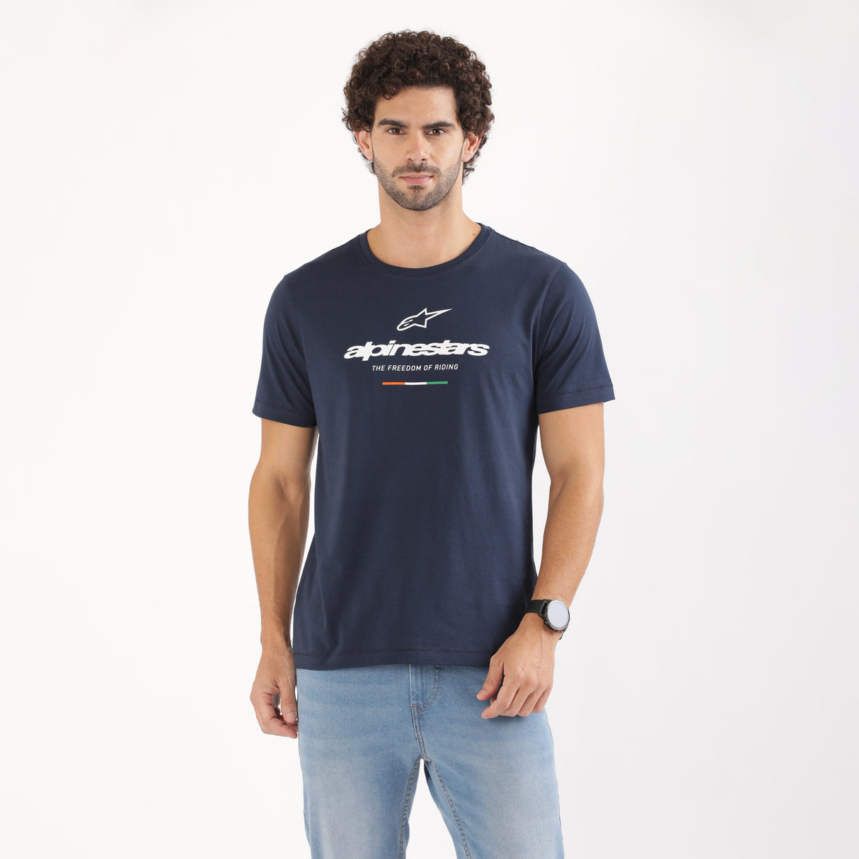 TVS Racing x Alpinestars Crew Neck T-Shirt-100% Soft Combed Cotton, Breathable & Anti-Microbial Fabric, Non-PVC Print, No-Chafe Skin-Friendly Comfort for Racing & Casual Everyday Wear