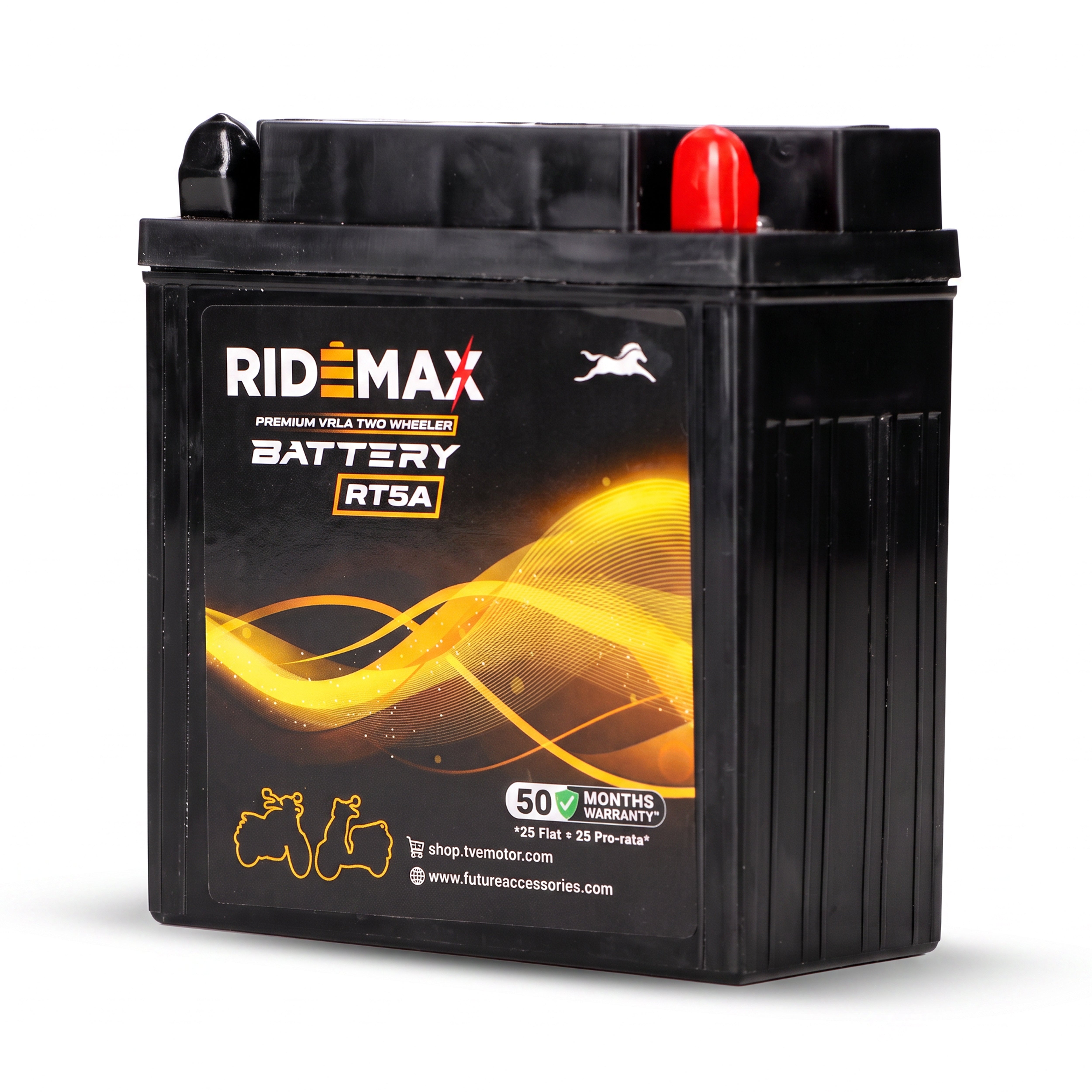 RideMax Premium VRLA 12 Volt Two Wheeler Battery RT5A