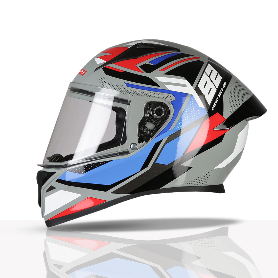 TVS Racing Titan Series Full Face Helmet for Men | Premium Bike Helmets with ABS Shell, UV Paint | Quick Release System | Aerodynamic Design | DOT & ISI Certified