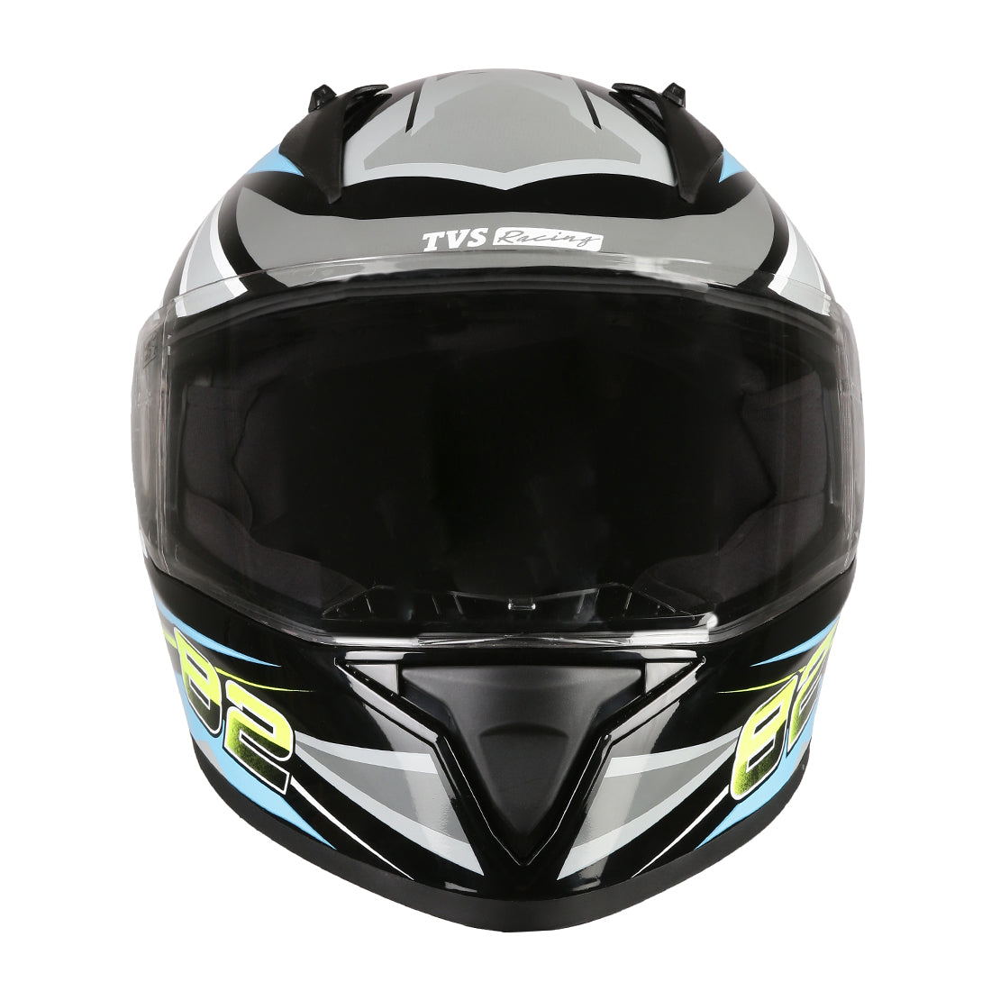 TVS Racing Titan Series Full Face Helmet for Men | Premium Bike Helmets with ABS Shell, UV Paint | Quick Release System | Aerodynamic Design | DOT & ISI Certified (Black)