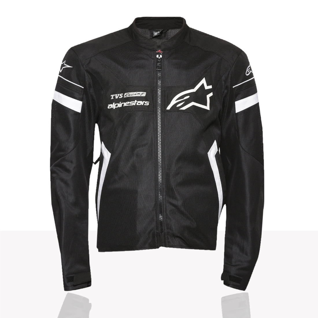 TVS Racing x Alpinestars Riding Jacket with CE Level 2 Nucleon Plasma Armor, 600D Abrasion Resistant Shell, Breathable Mesh Panels, Reflective Visibility, Pre Curved Sleeves Motorcycle Protective Gear