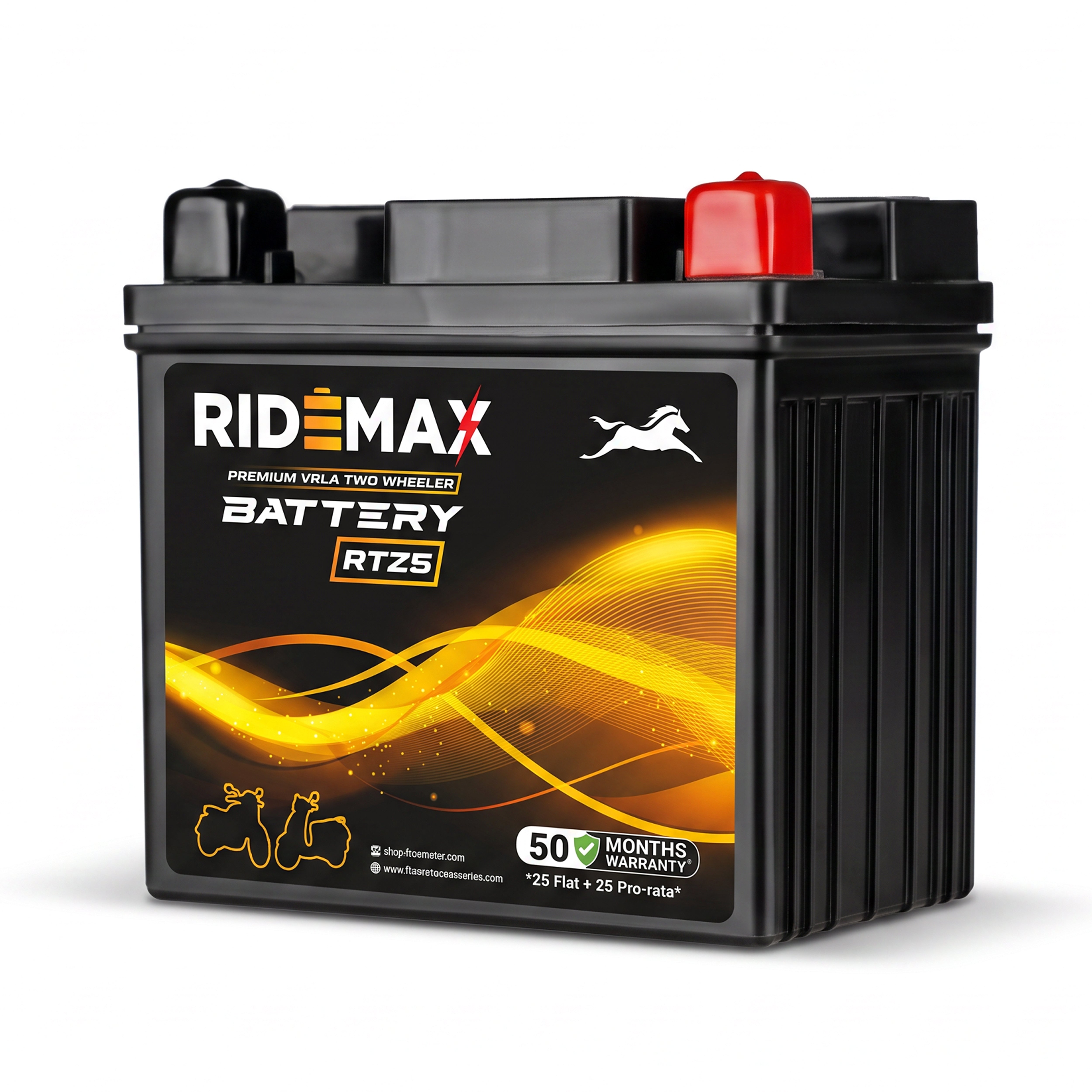 RideMax Premium VRLA 12 Volt Two Wheeler Battery RTZ5
