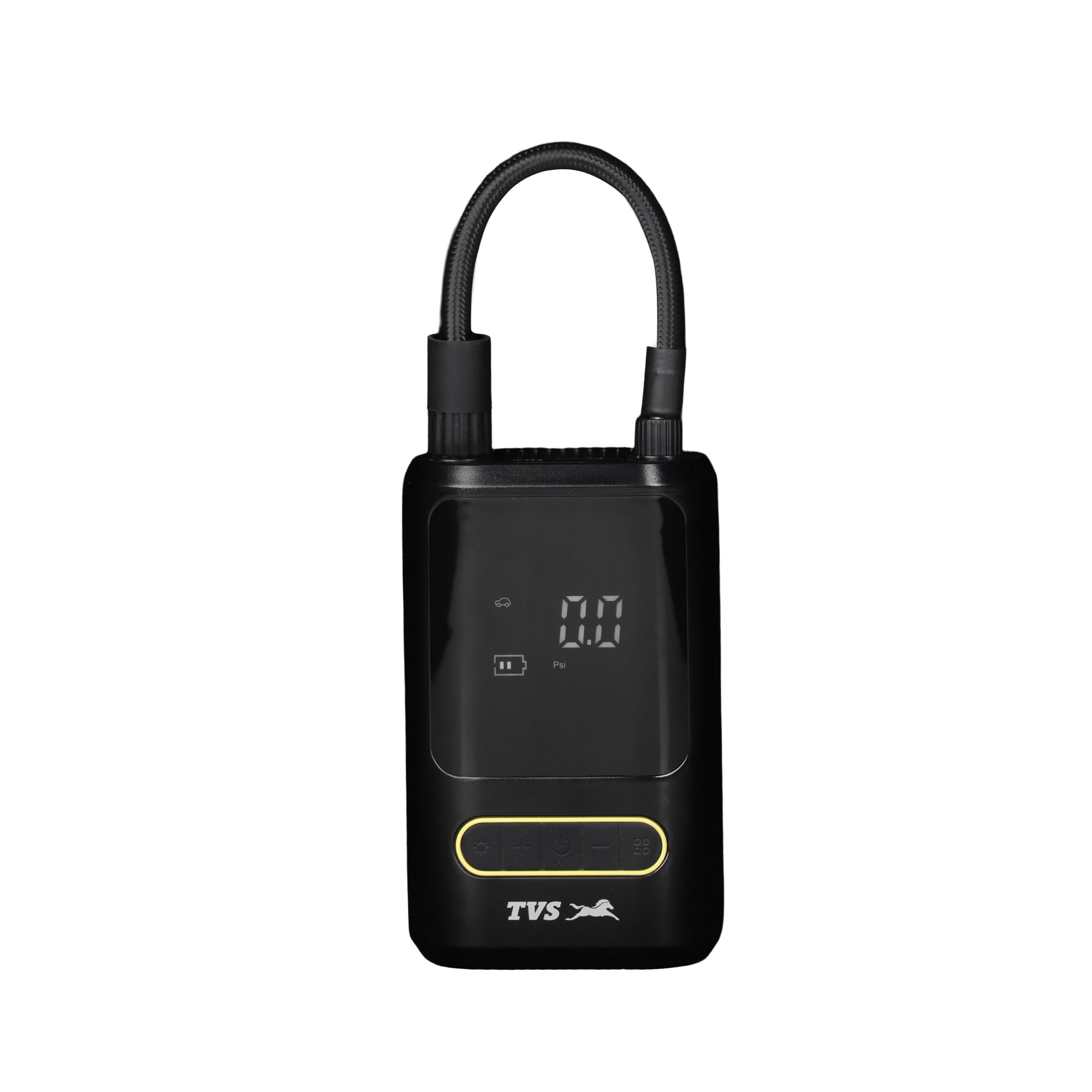 TVS Tyre Air Inflator 150 PSI Portable with Digital Display, LED Light, Multi-Nozzle & Multi-Mode Settings, Rechargeable 2000 mAh Battery for Car, Motorcycle, Bicycle & Sports Balls