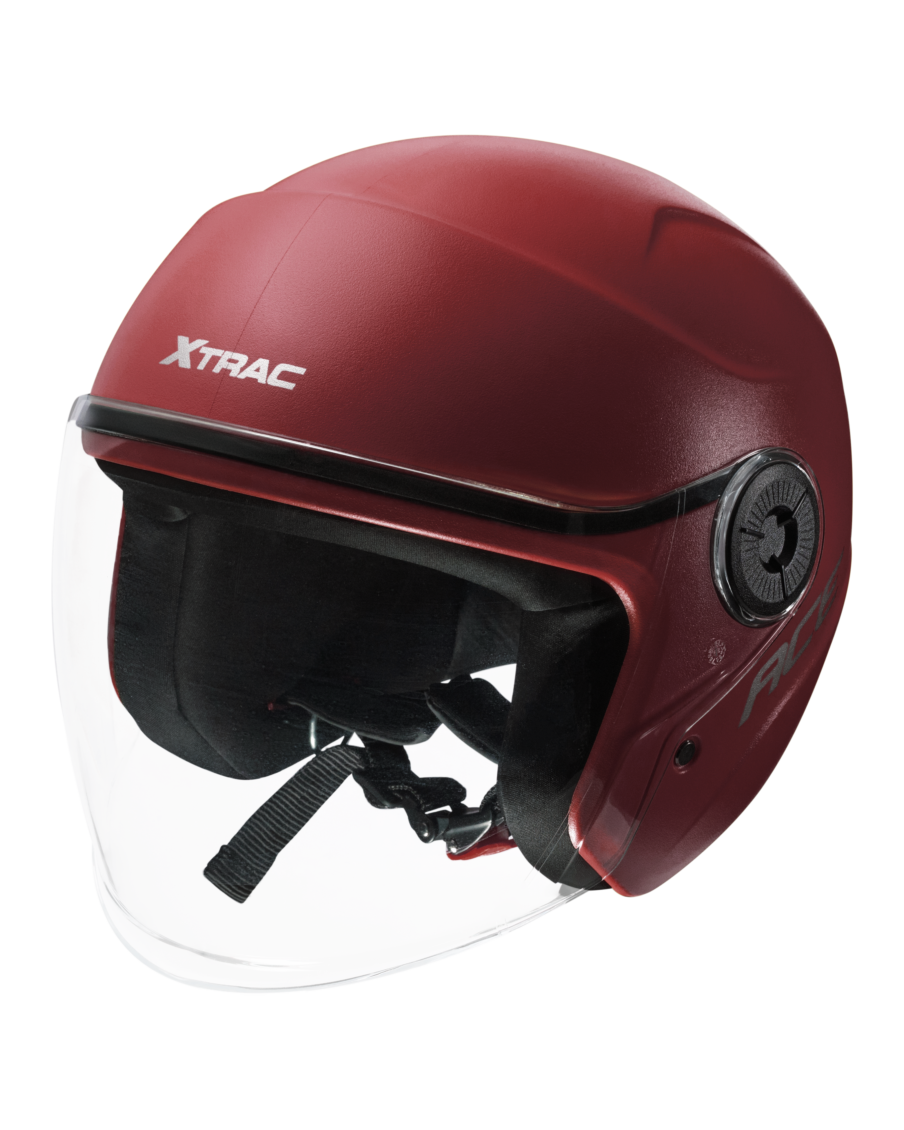 Xtrac Ace Open Face Helmet – ISI Certified Half Face Bike Helmet with ABS Shell, Clear Visor & Comfortable Padding