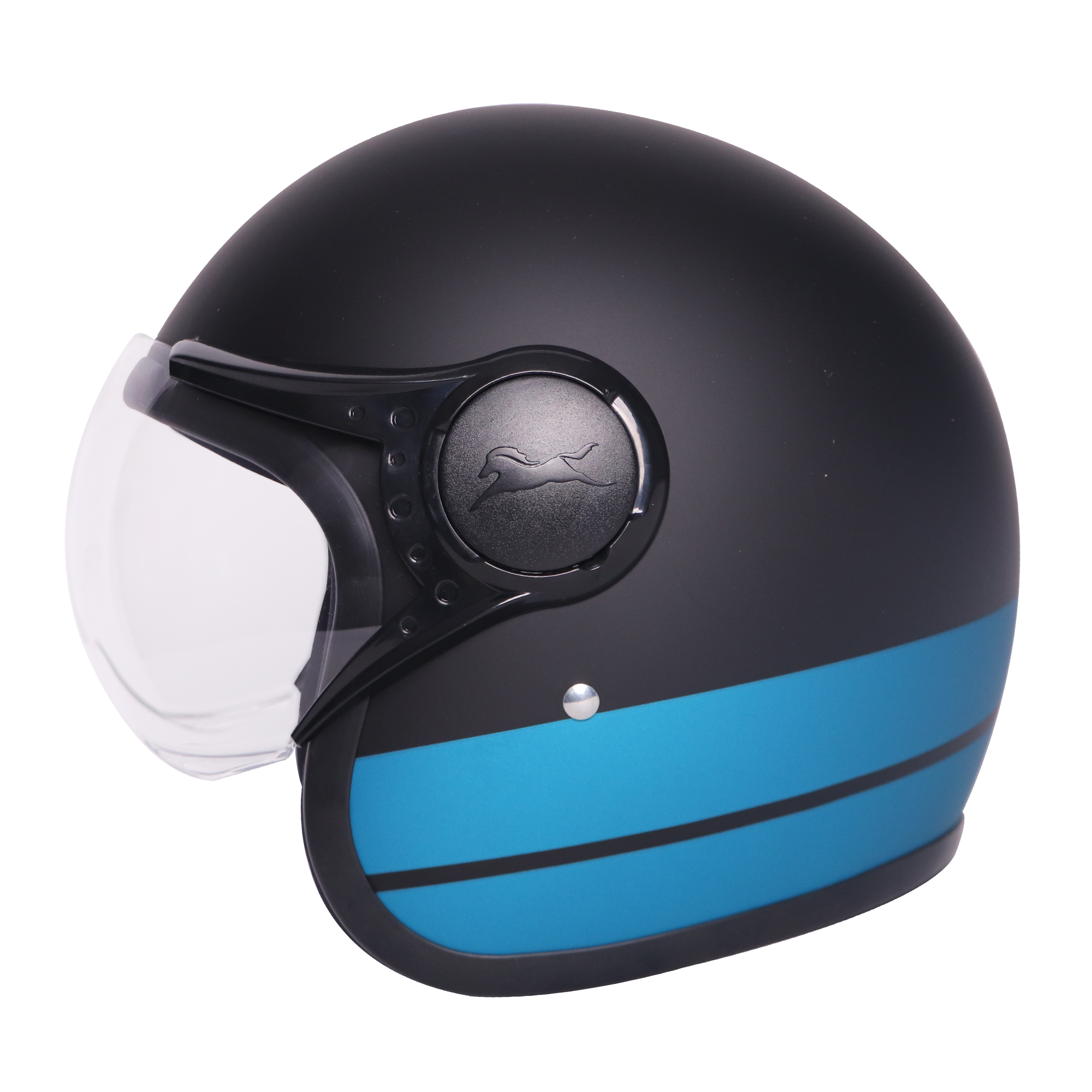 TVS Screen Protector for Jupiter 110  and TVS J110 Half Face Helmet, Dawn Blue Matte