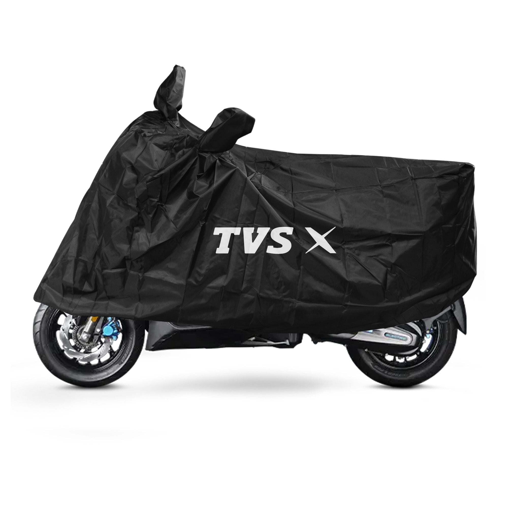 TVS X Vehicle Cover with Mirror Pocket | Rubberised Black | All-Weather Protection