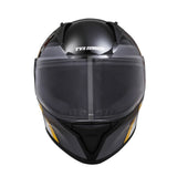 TVS Apache Full Face helmet - Color: Black, White & Yellow Strip