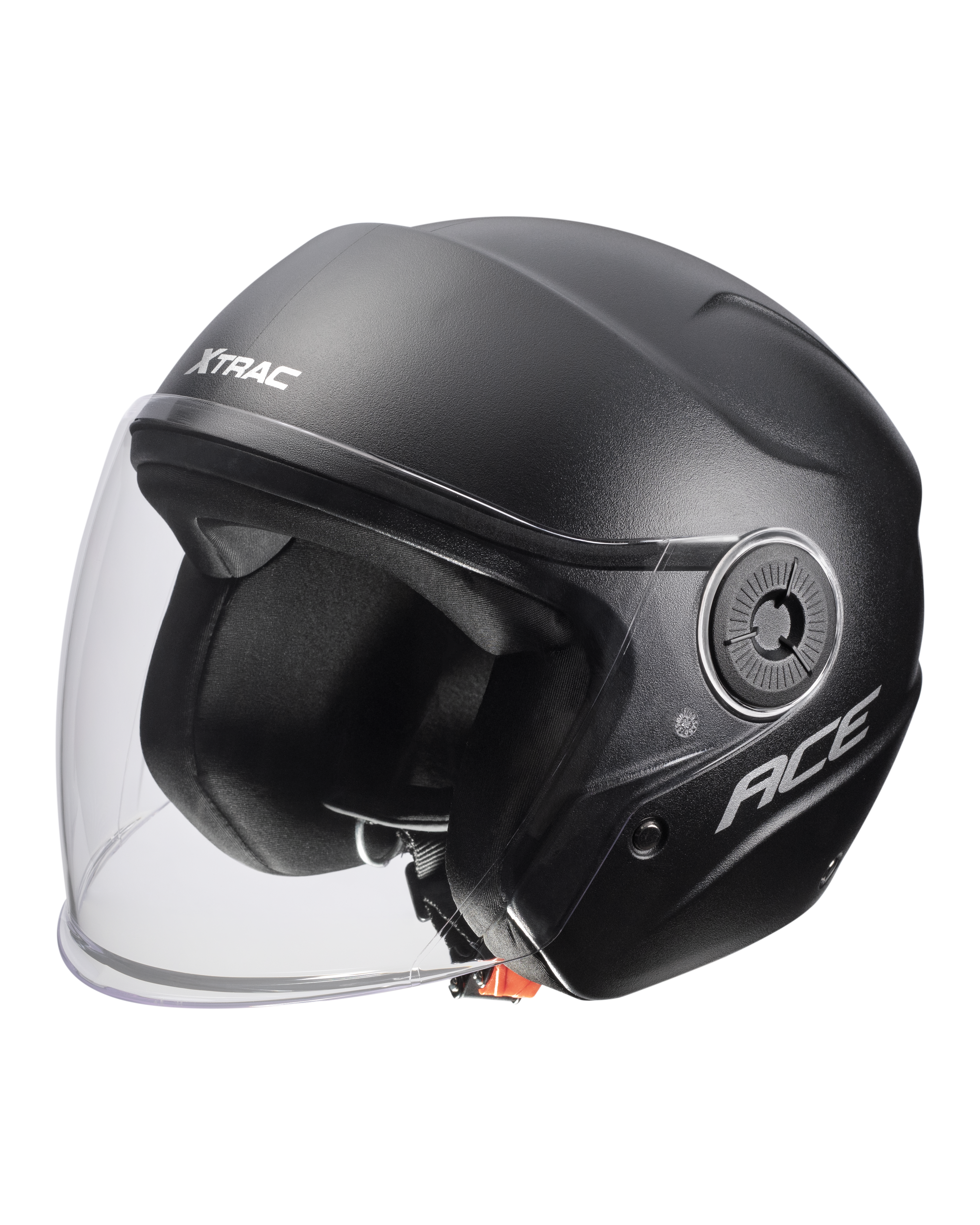 Xtrac Ace Open Face Helmet – ISI Certified Half Face Bike Helmet with ABS Shell, Clear Visor & Comfortable Padding