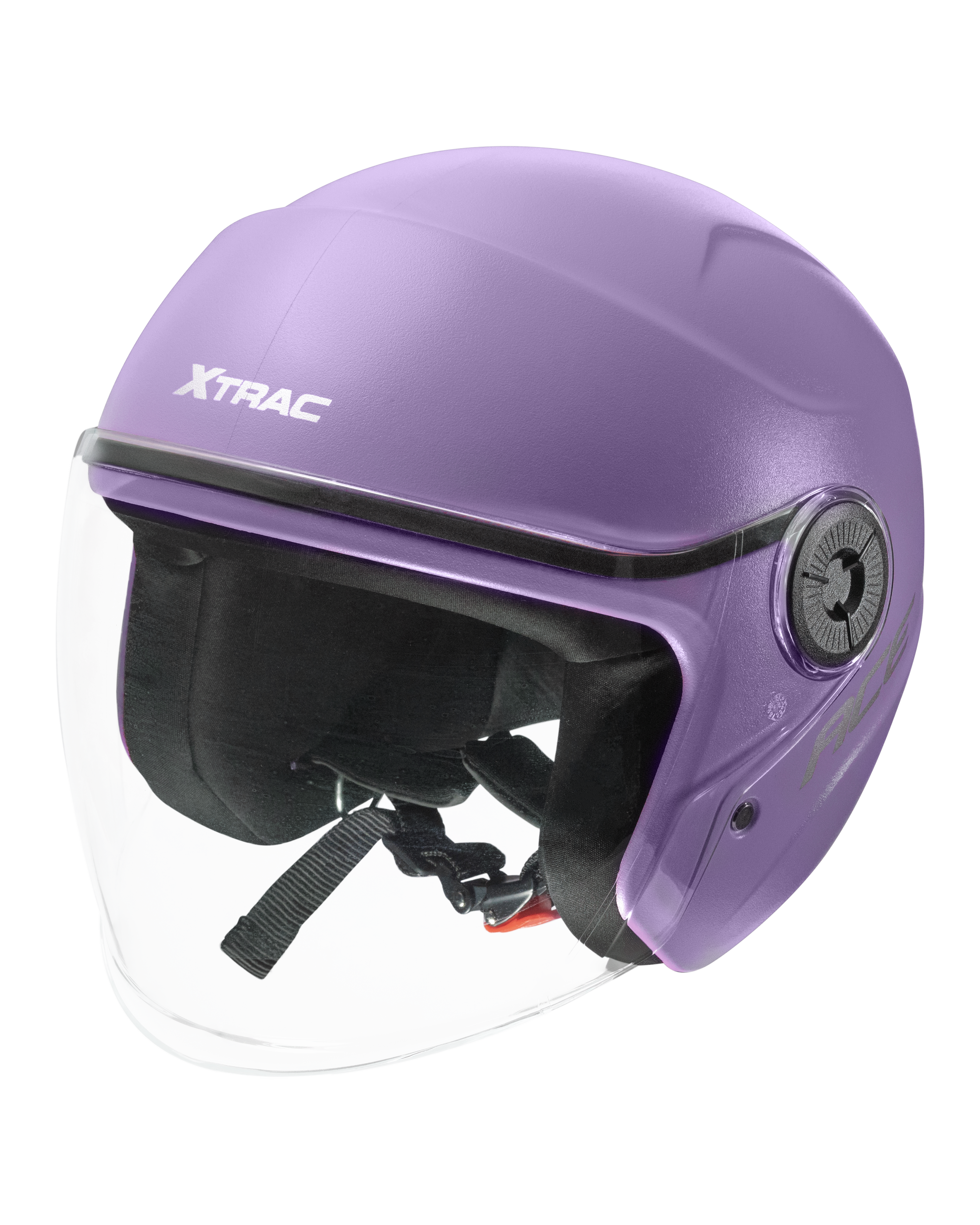 Xtrac Ace Open Face Helmet – ISI Certified Half Face Bike Helmet with ABS Shell, Clear Visor & Comfortable Padding
