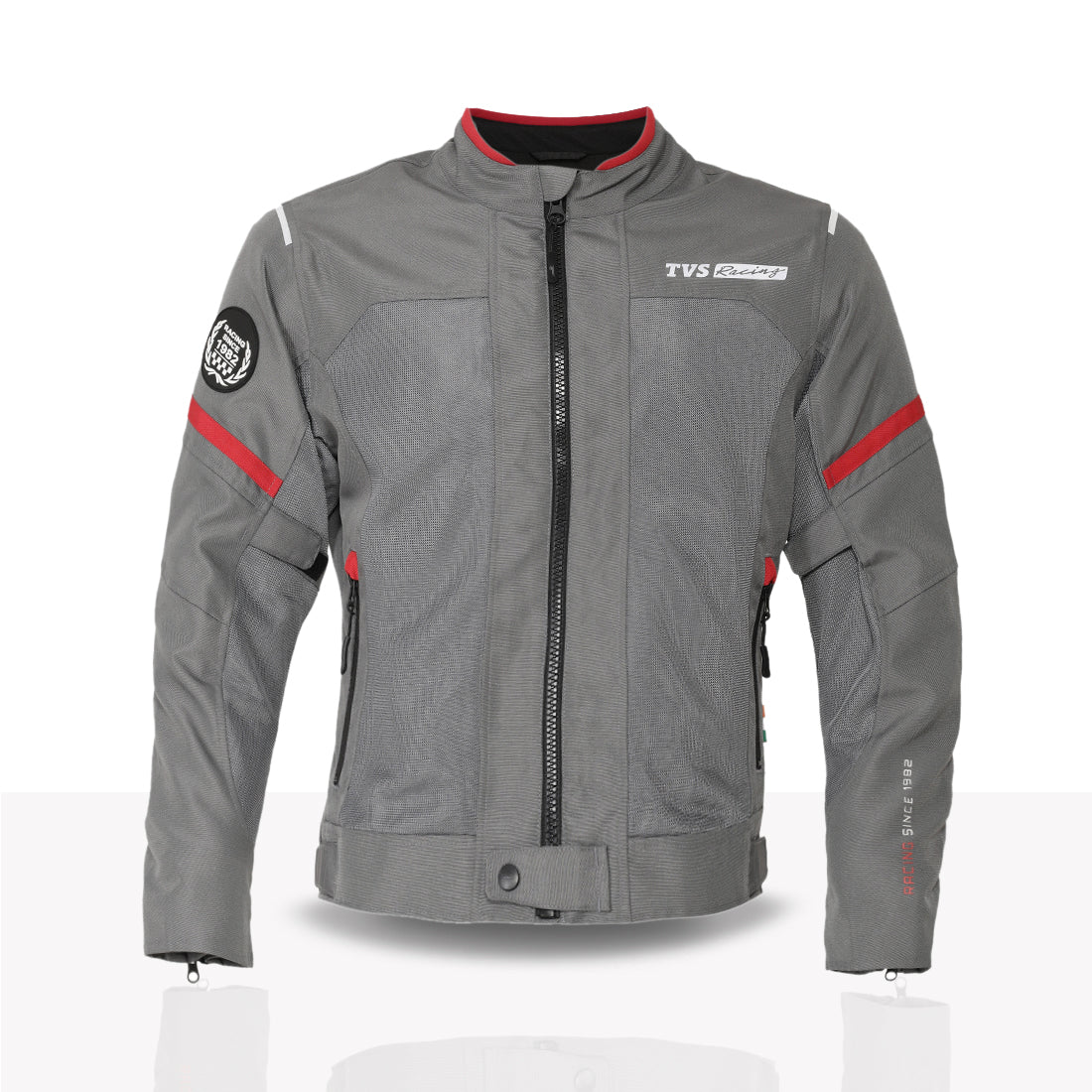 TVS Racing Tech-Core Road Jacket for Men | CE2 armour <5kN at Shoulders Elbows and Back | 600D Chassis | 310gsm Vent Mesh | High-Vis Reflective Tech| YKK zippers | Engineered for bikers