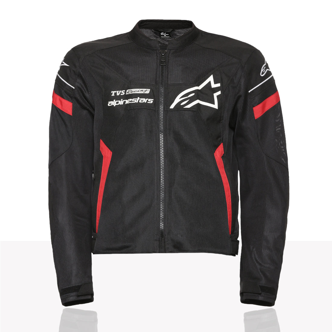 TVS Racing x Alpinestars Riding Jacket with CE Level 2 Nucleon Plasma Armor, 600D Abrasion Resistant Shell, Breathable Mesh Panels, Reflective Visibility, Pre Curved Sleeves Motorcycle Protective Gear