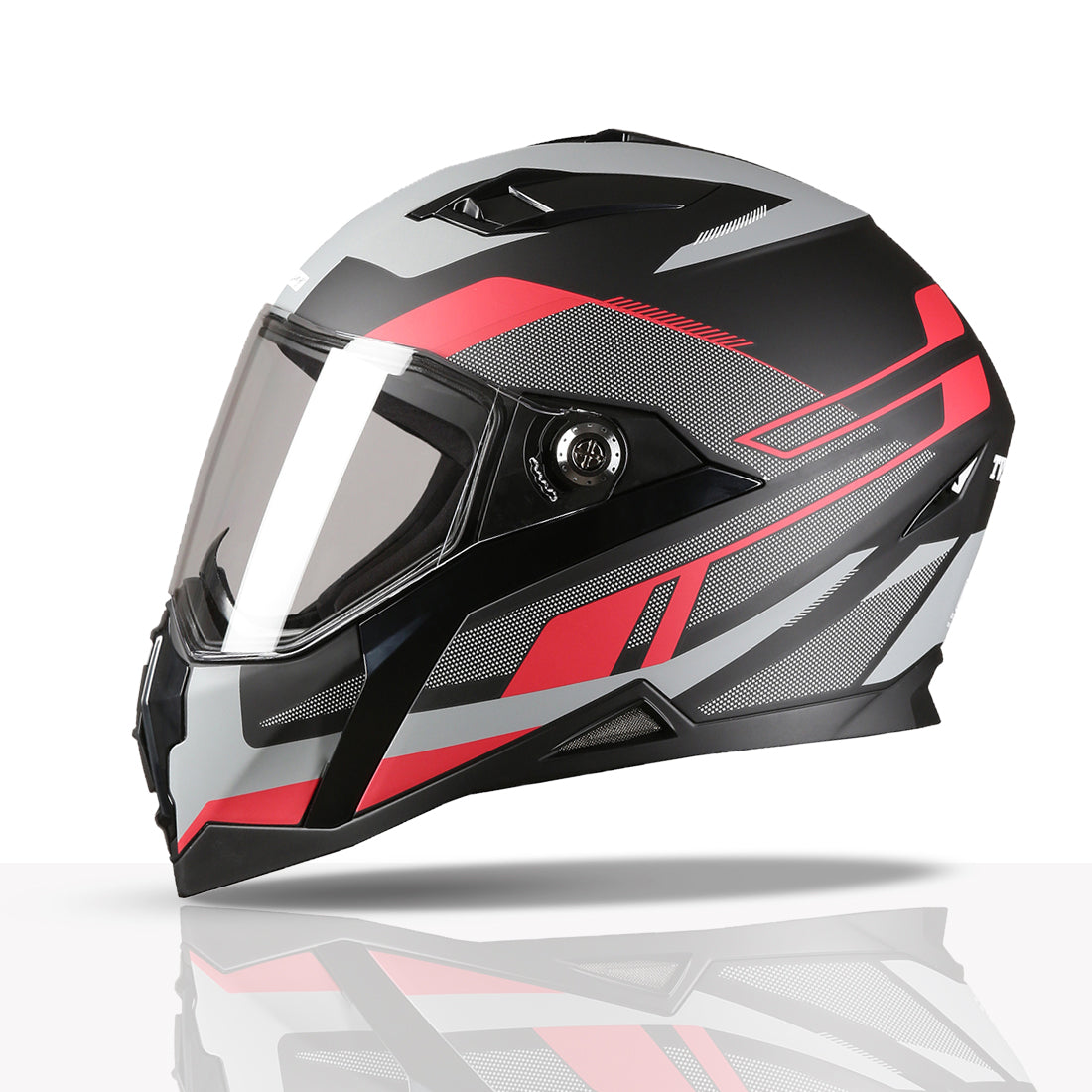 TVS Racing Anti Matter Full Face Helmet for Bike & Motorcycle Riders-DOT & ISI Certified-Lightweight ABS Shell, UV Resistant-Ventilated Comfort Liner, Quick-Release Visor & Chin Strap