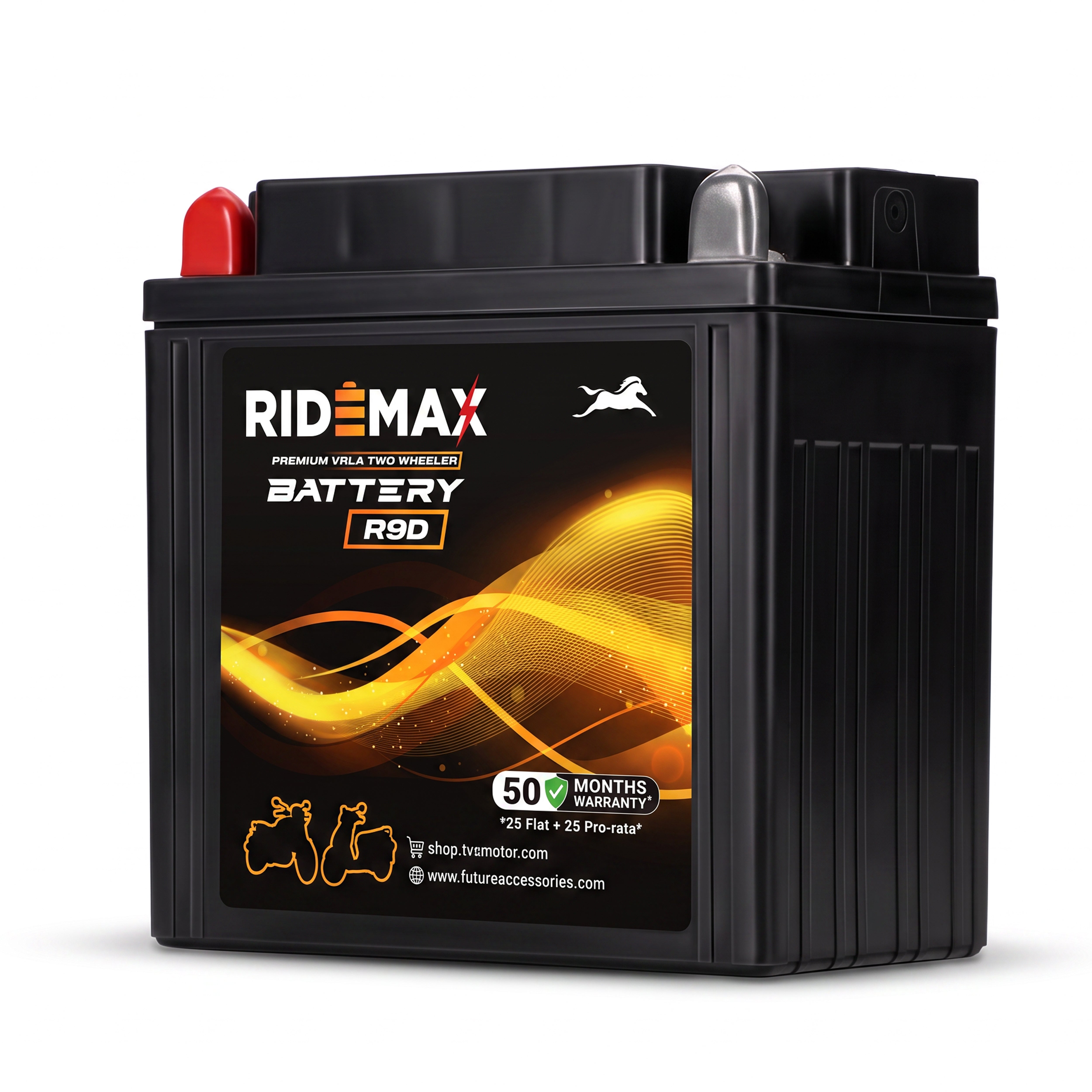 RideMax Premium VRLA 12 Volt Two Wheeler Battery R9D