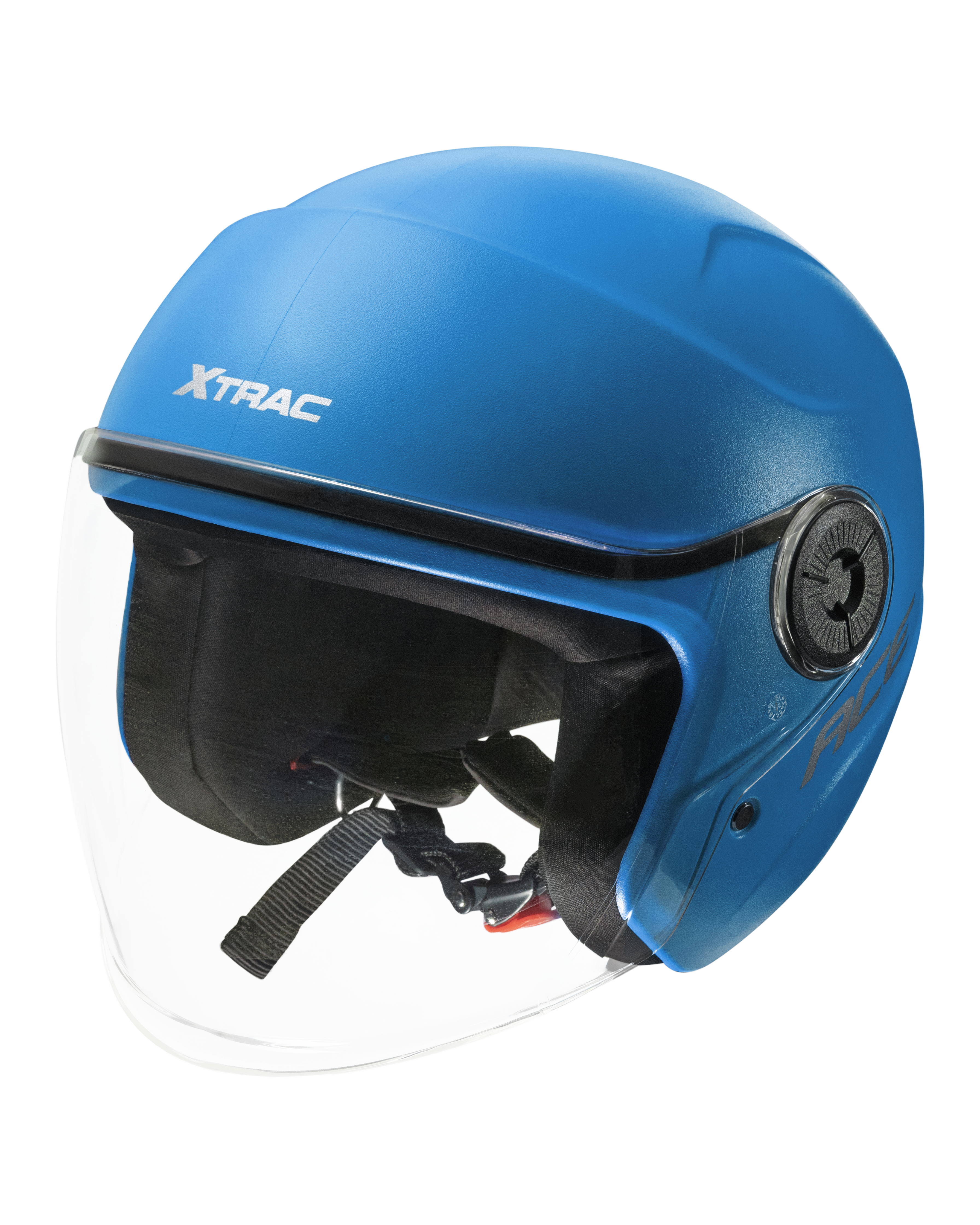Xtrac Ace Open Face Helmet – ISI Certified Half Face Bike Helmet with ABS Shell, Clear Visor & Comfortable Padding