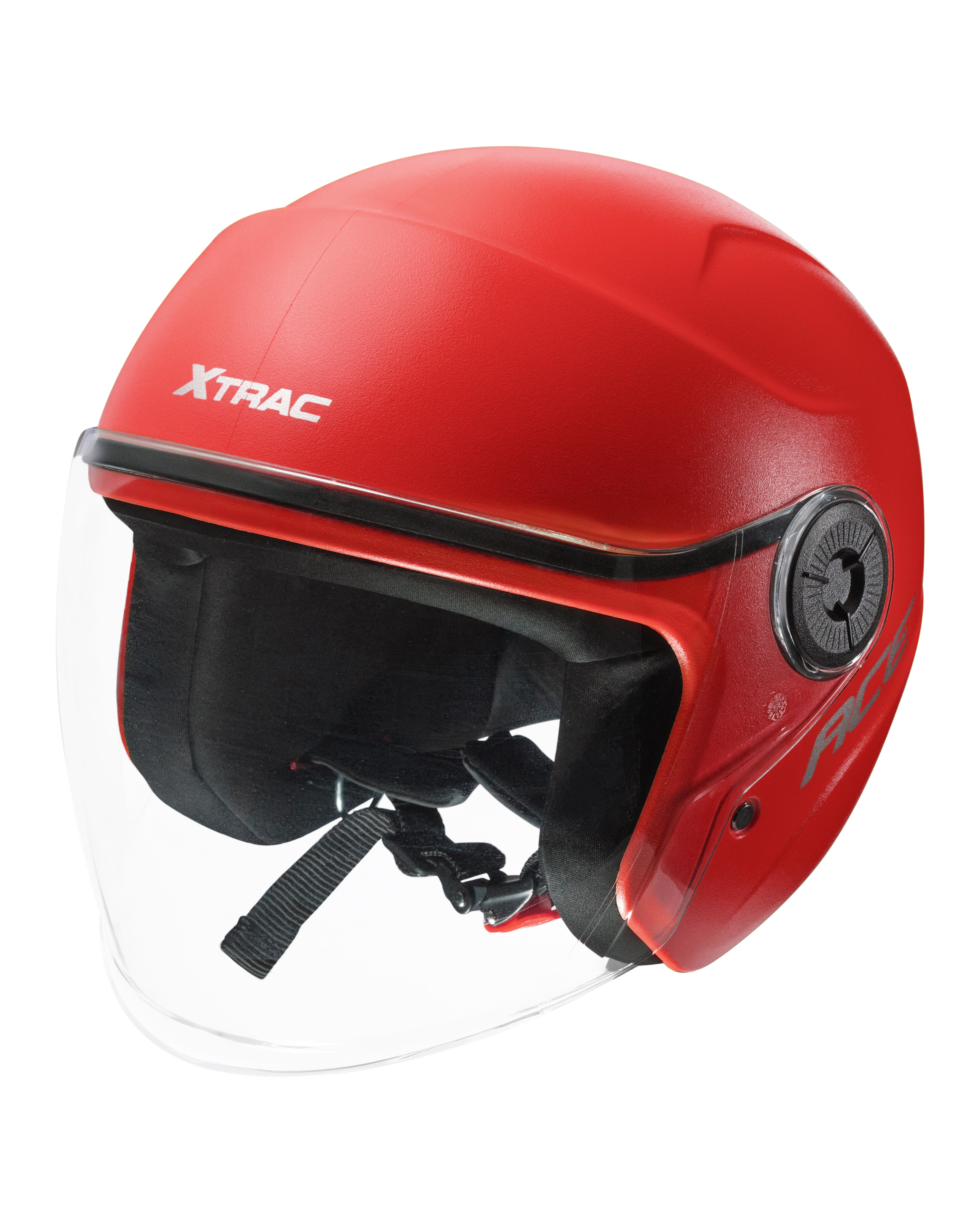 Xtrac Ace Open Face Helmet – ISI Certified Half Face Bike Helmet with ABS Shell, Clear Visor & Comfortable Padding