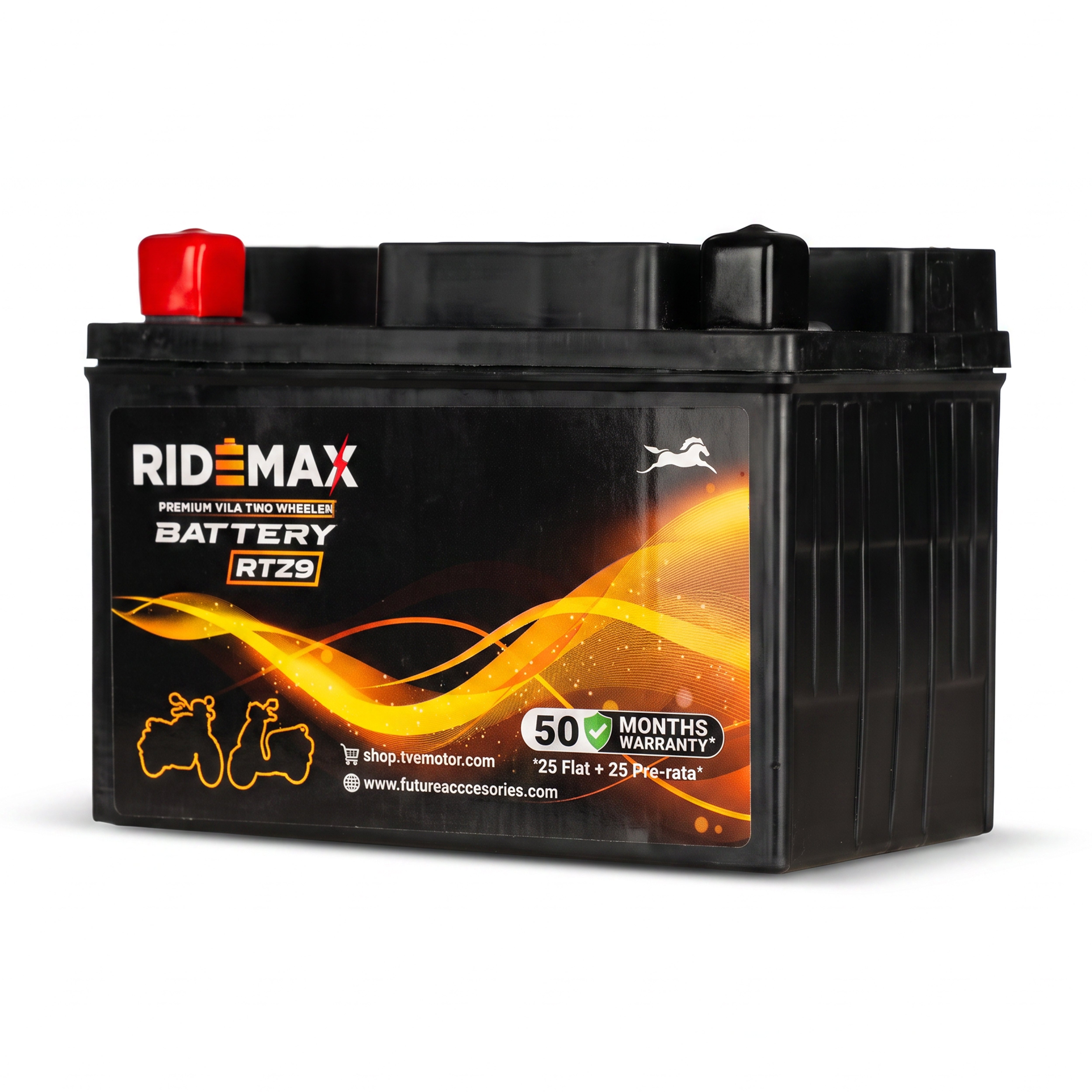 RideMax Premium VRLA 12 Volt Two Wheeler Battery RTZ9