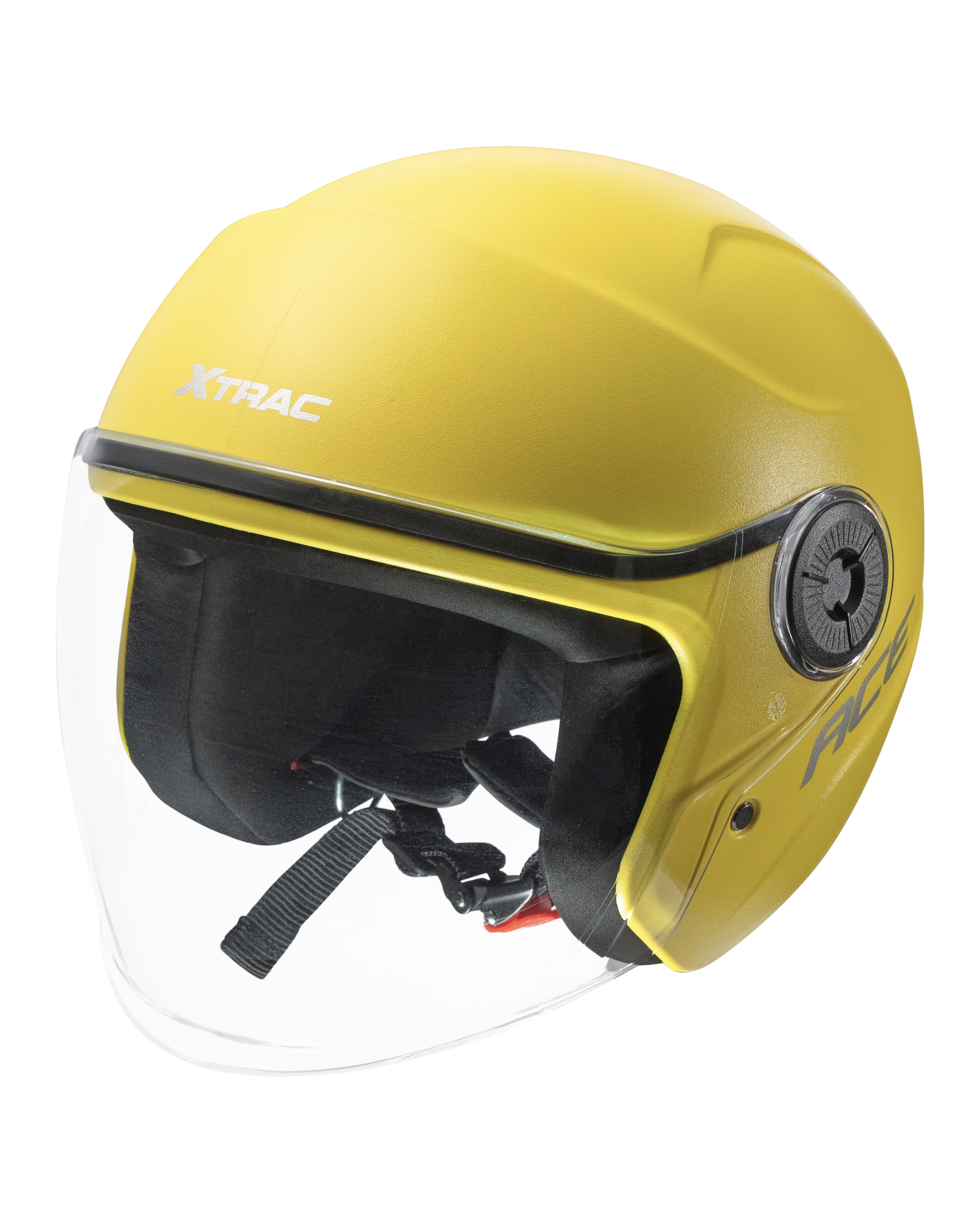 Xtrac Ace Open Face Helmet – ISI Certified Half Face Bike Helmet with ABS Shell, Clear Visor & Comfortable Padding