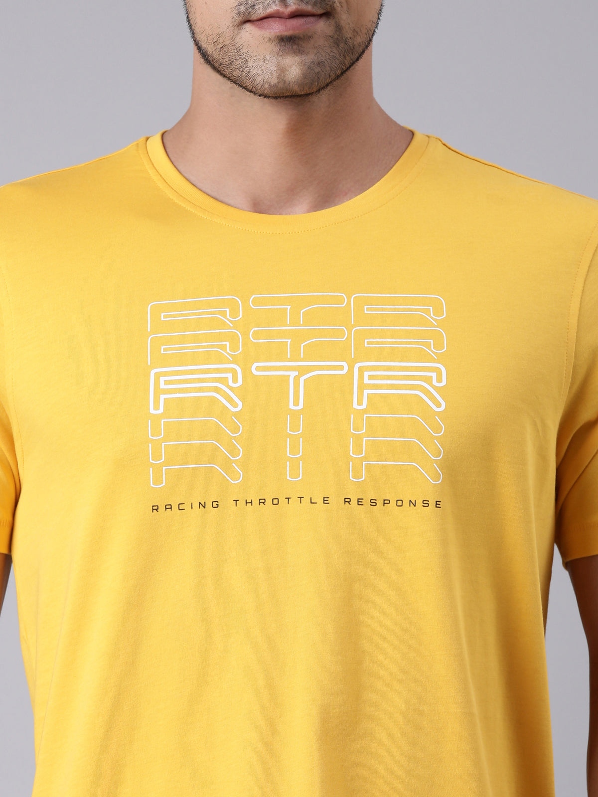 TVS Racing RTR Fury Yellow Crew neck T Shirt