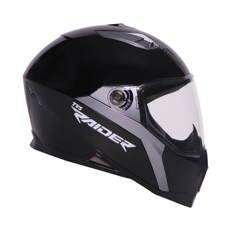 TVS Raider Full Face Helmet, Color: Black & Grey | ISI Certified