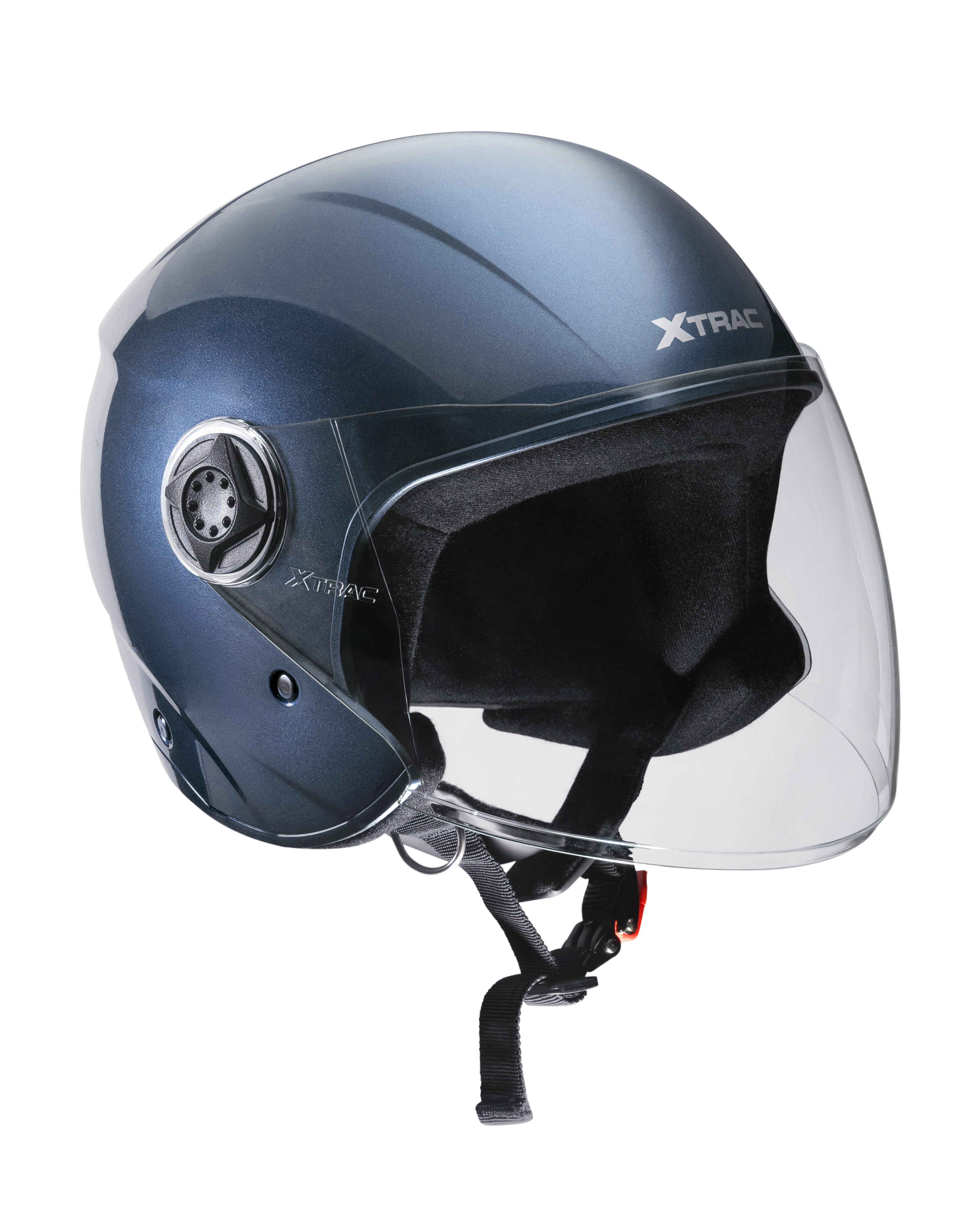 Xtrac Fit ISI Certified Half Face Bike Helmet with Clear Visor | Lightweight Open Face Helmet for Men & Women