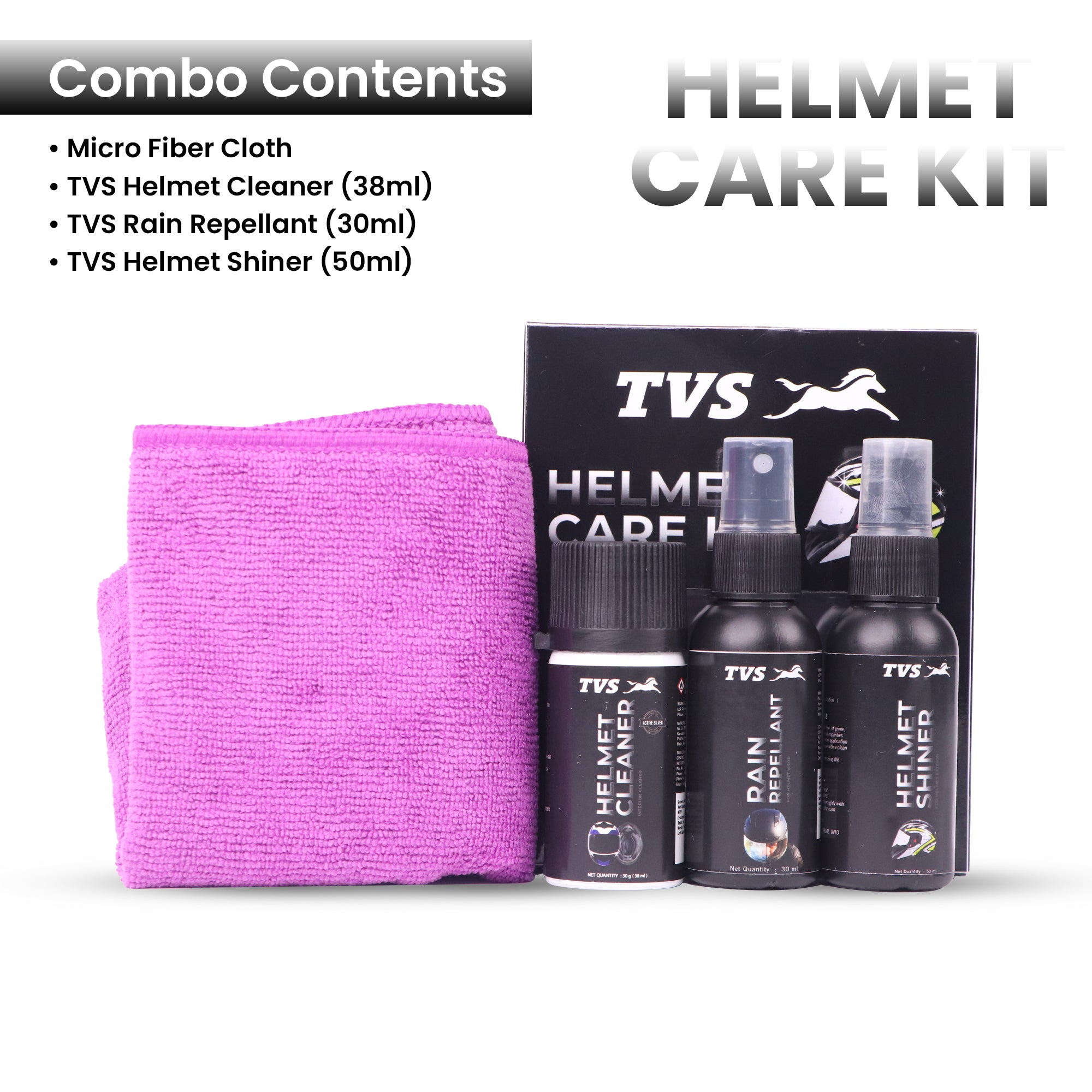 TVS Helmet Care Kit - Ultimate Cleaning Solution for Your Helmet