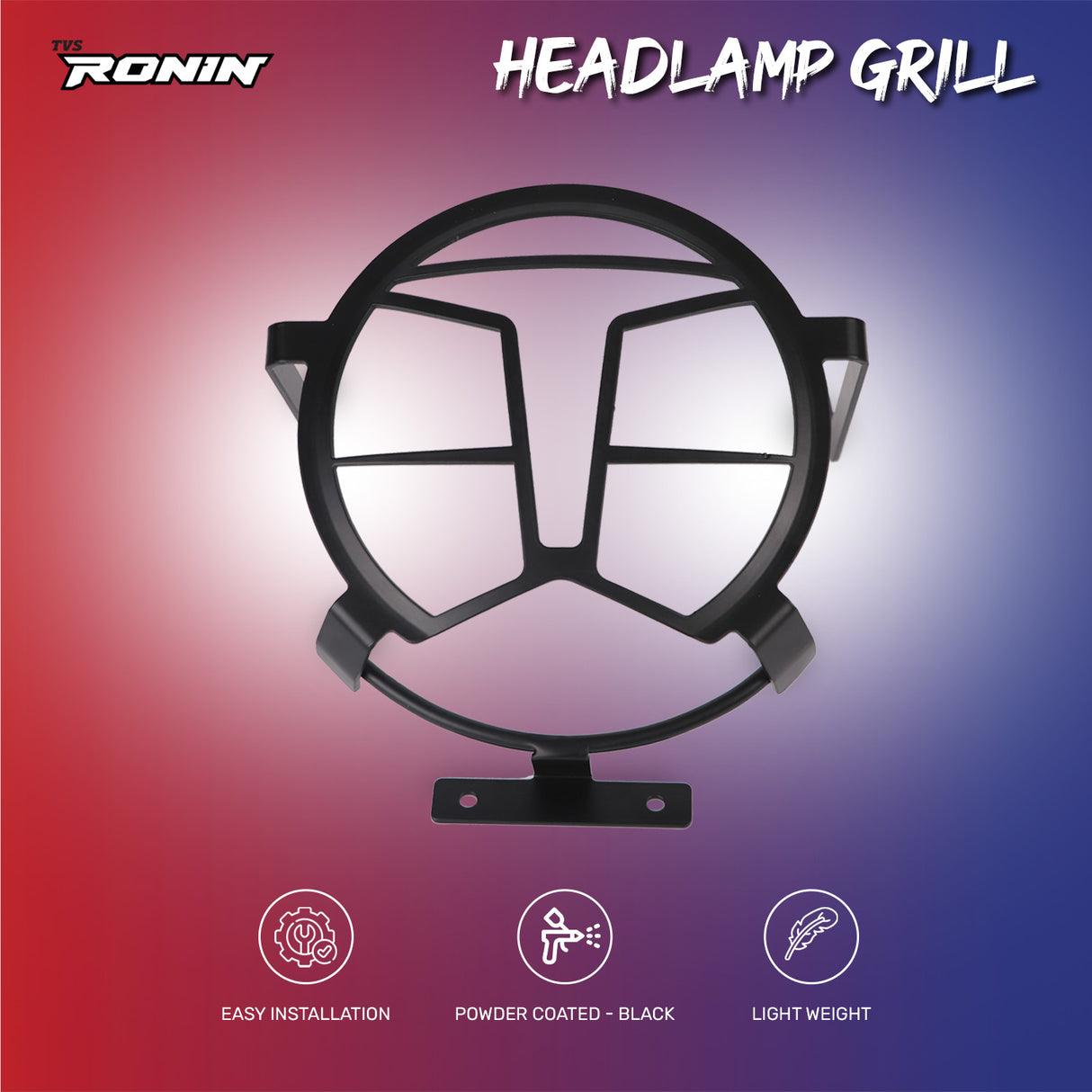 TVS Ronin-Headlamp Grill : Stylish Protection and Enhanced Visibility for Your Motorcycle