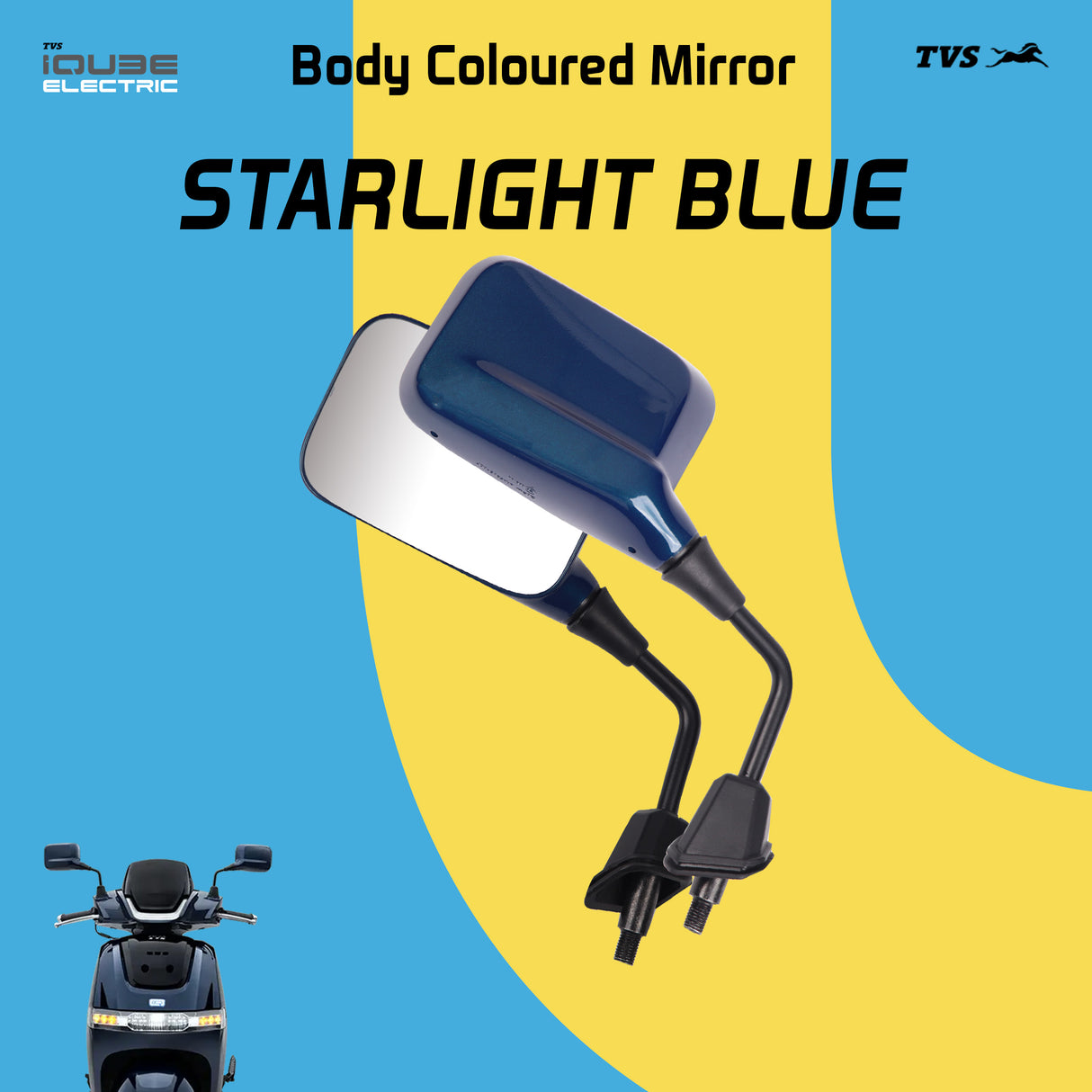 TVS Mirror Set for IQUBE - Starlight Blue