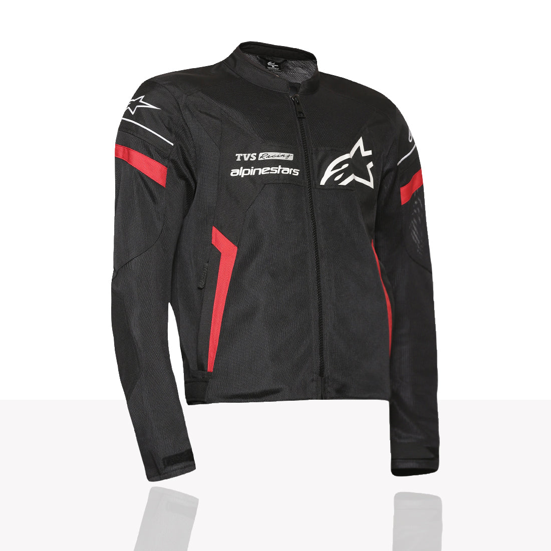 TVS Racing x Alpinestars Riding Jacket with CE Level 2 Nucleon Plasma Armor, 600D Abrasion Resistant Shell, Breathable Mesh Panels, Reflective Visibility, Pre Curved Sleeves Motorcycle Protective Gear