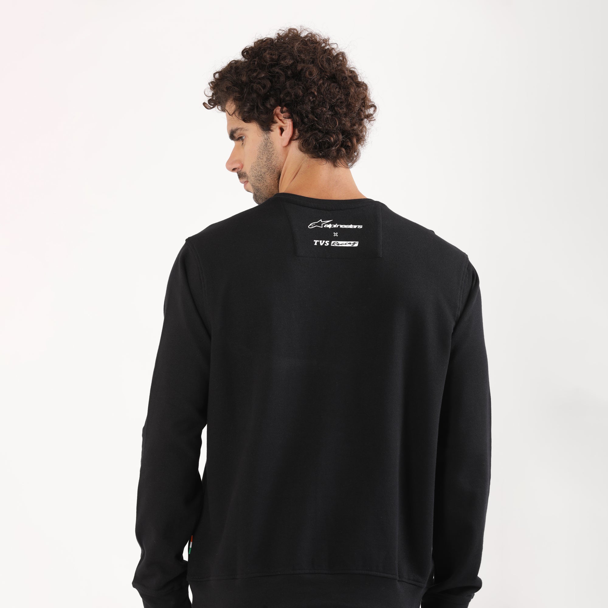 TVS Racing x Alpinestars Crew Neck Pullover Sweatshirt – 100% Cotton French Terry, Ultra-Soft Comfort, Breathable Anti-Odor Fabric, Ribbed Hem & Sleeves for Premium Fit & Style