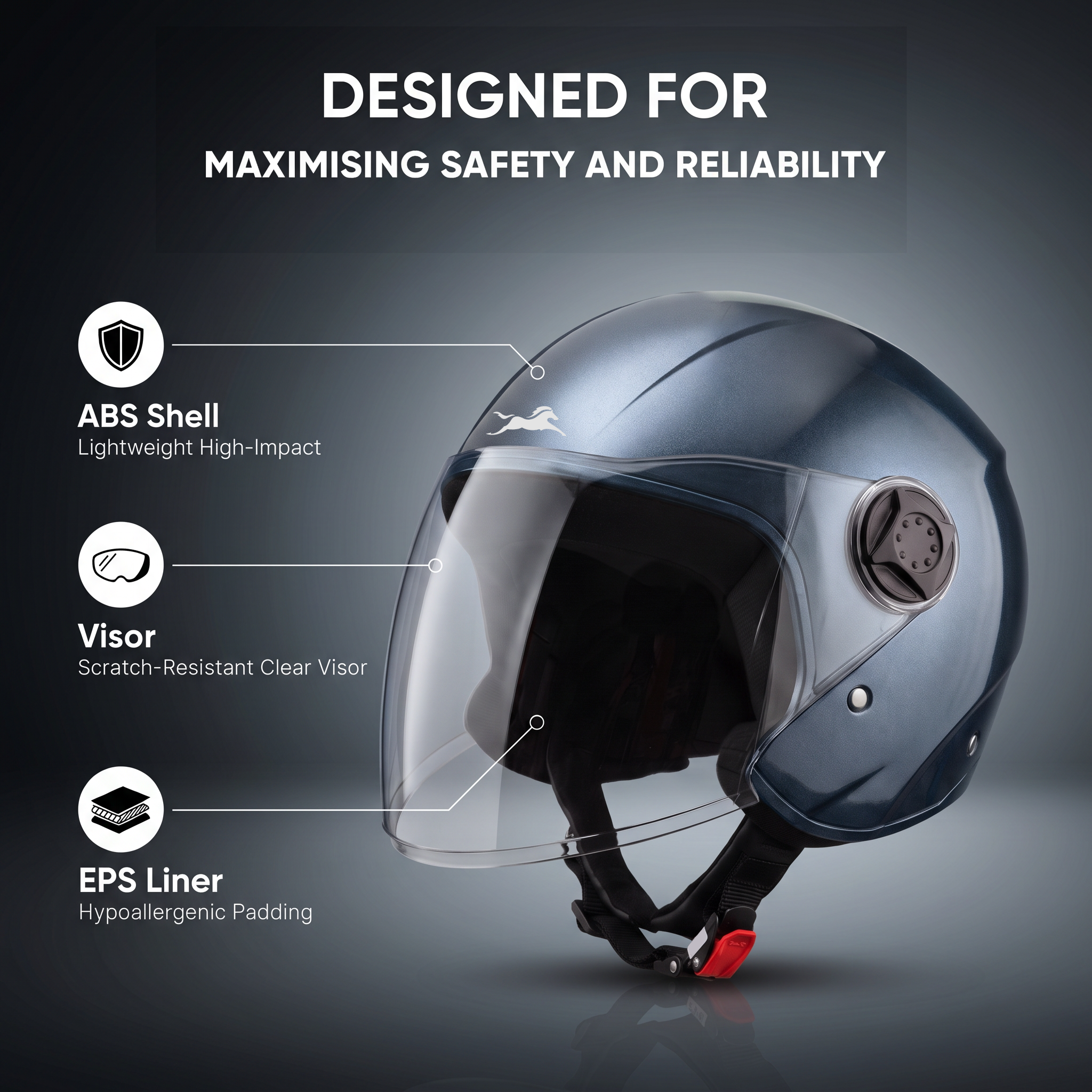 TVS iQube Open Face Helmet | ISI Certified, Lightweight & Comfortable Design
